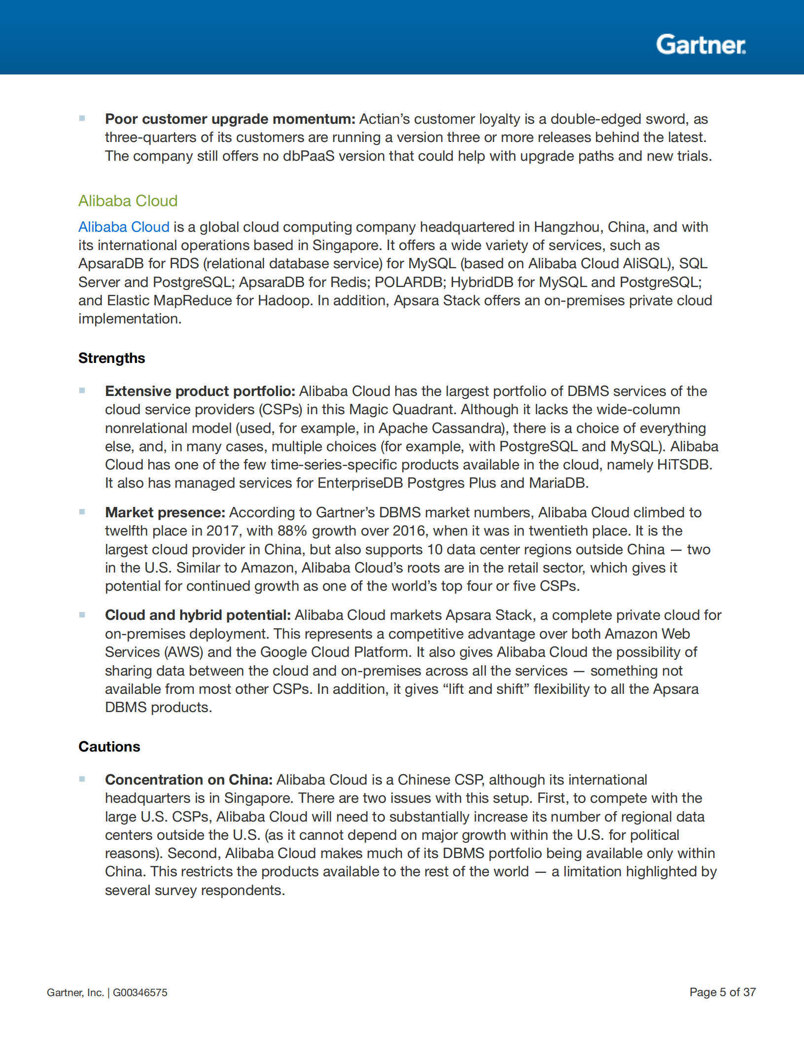 Gartner2018全球数据库魔力象限报告_ITIL之家(www.itilzj.com)_.PDF 第5页