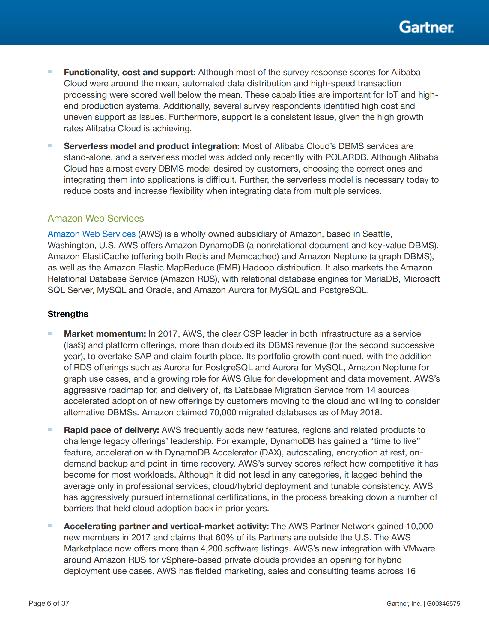 Gartner2018全球数据库魔力象限报告_ITIL之家(www.itilzj.com)_.PDF 第6页