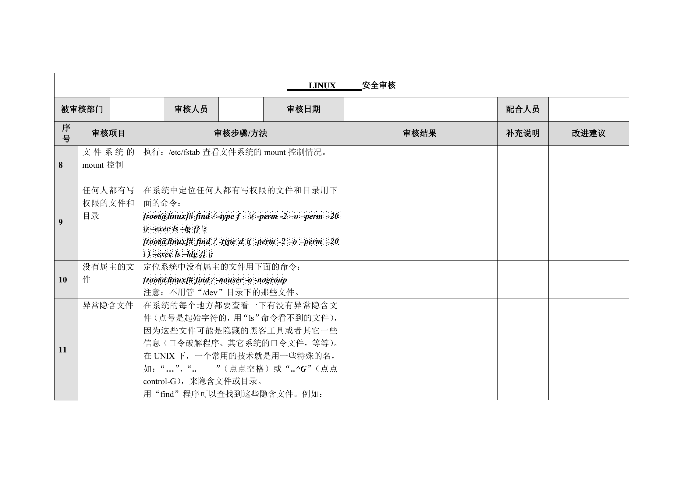 信息安全_风险评估_检查流程_操作系统安全评估检查表_ITIL之家(www.itilzj.com)_.DOC 第3页