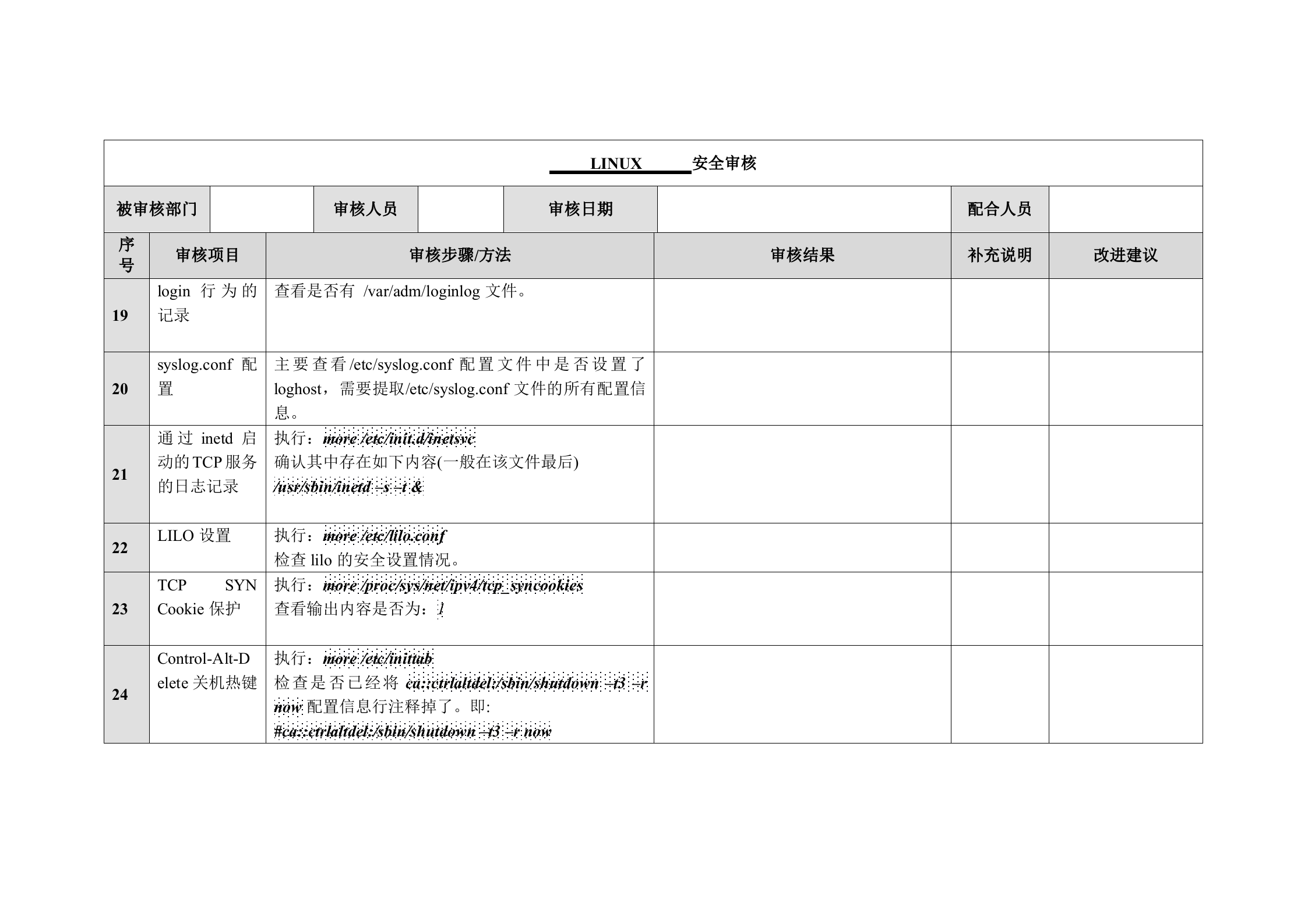 信息安全_风险评估_检查流程_操作系统安全评估检查表_ITIL之家(www.itilzj.com)_.DOC 第6页