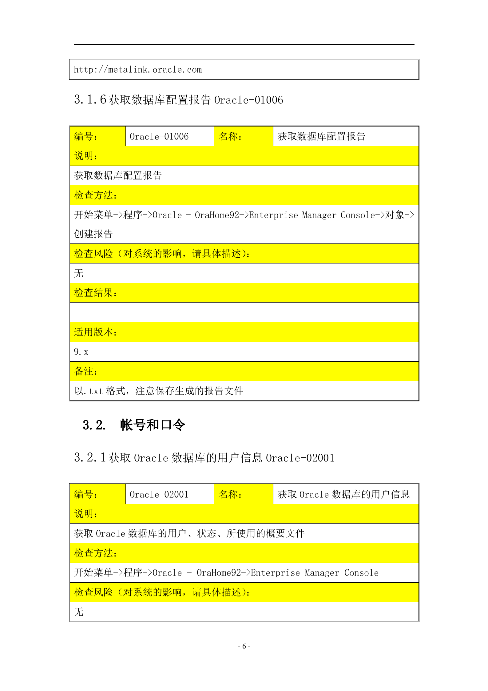 信息安全_风险评估_检查流程_数据库安全评估检查表_ITIL之家(www.itilzj.com)_.DOC 第6页