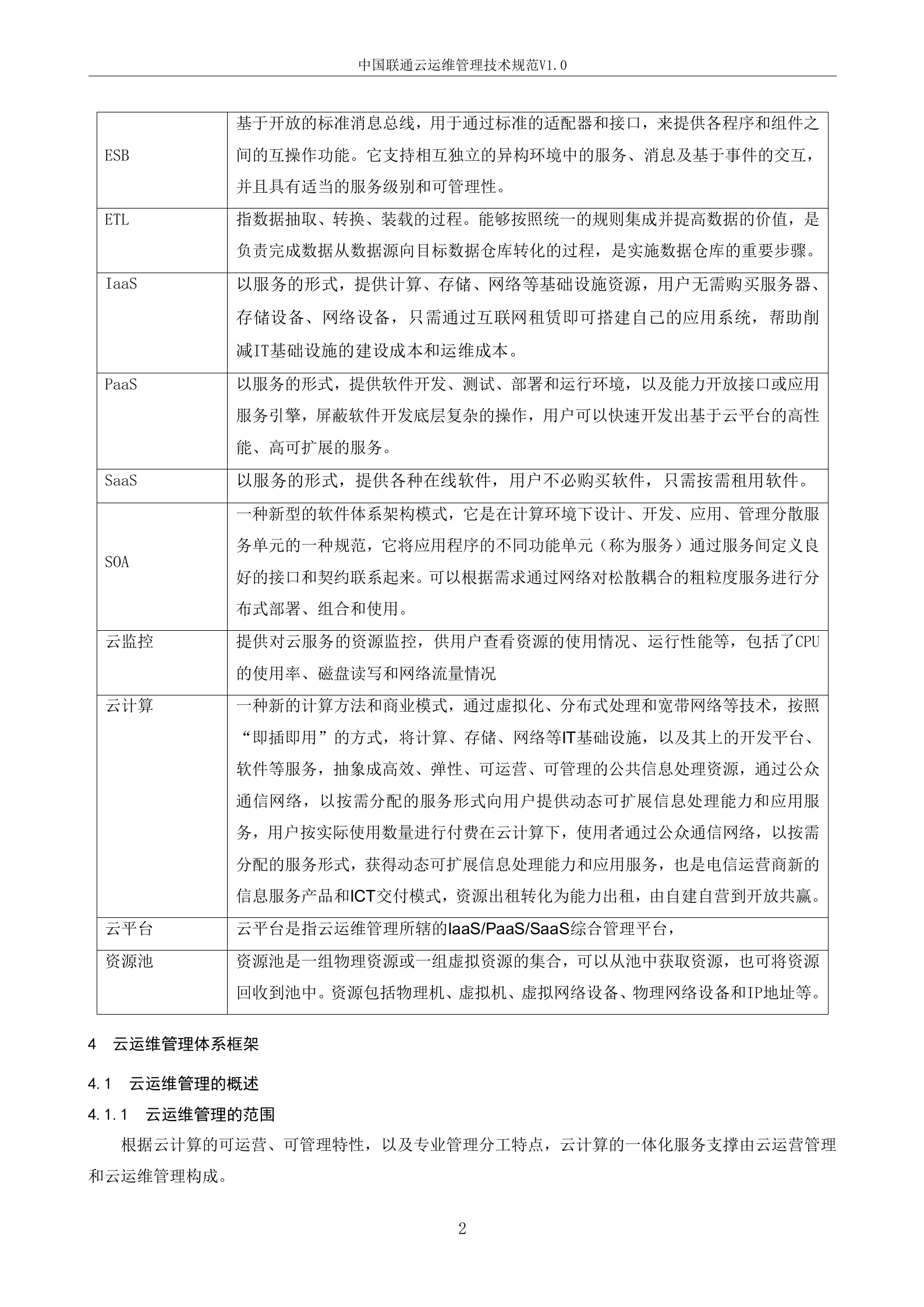 中国联通云运维管理技术规范_ITIL之家(www.itilzj.com)_.doc 第7页