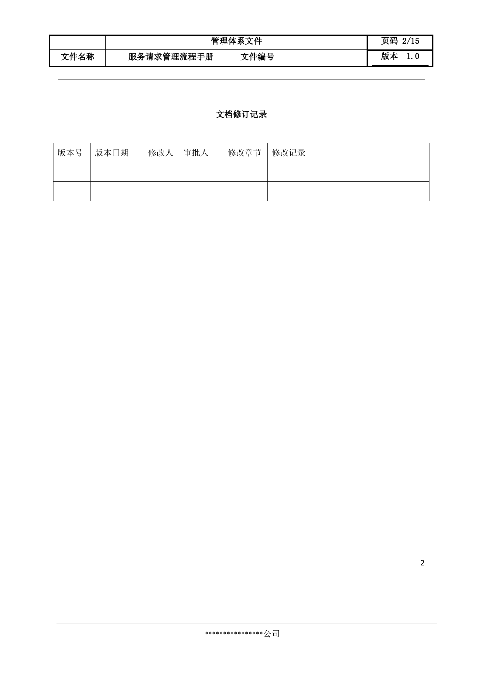 5服务请求管理流程设计文档.docx 第2页
