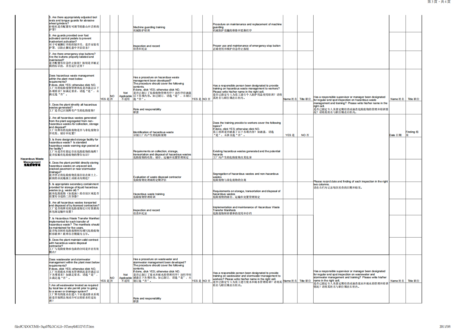 GE+EHS+CARE+自检表_ITIL之家(www.itilzj.com)_.PDF 第3页