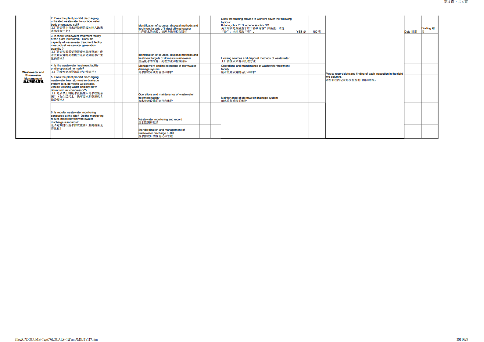 GE+EHS+CARE+自检表_ITIL之家(www.itilzj.com)_.PDF 第4页