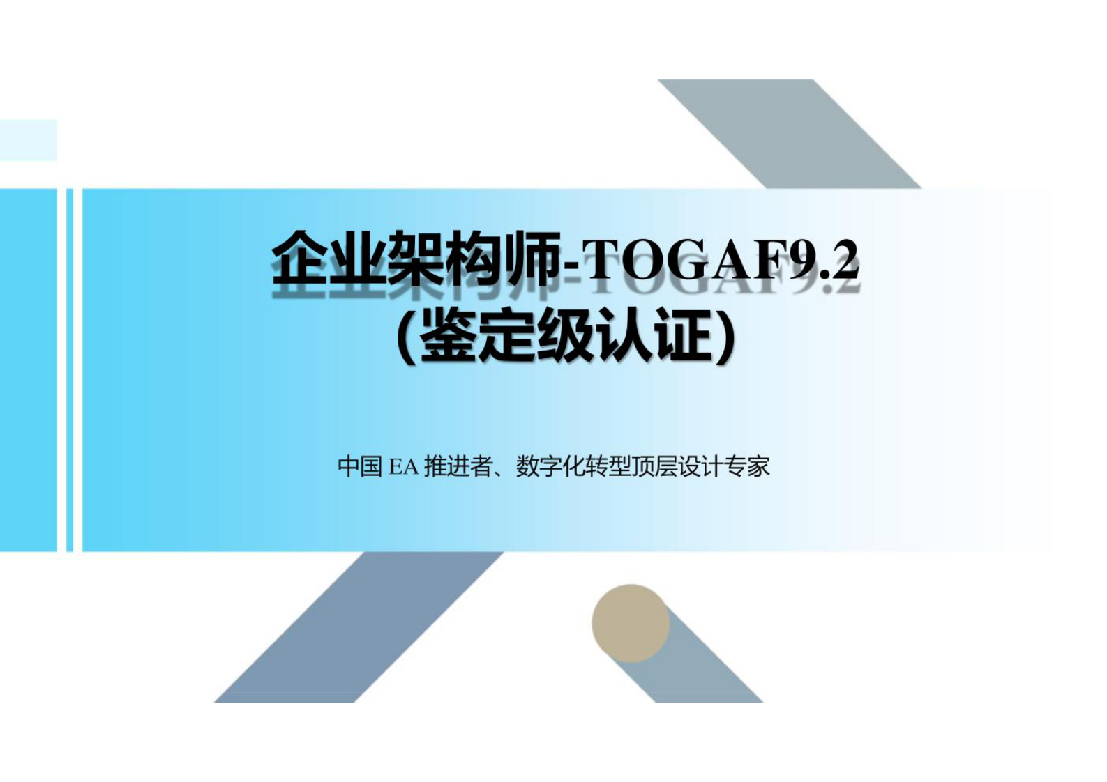 企业it架构培训1-企业架构导论 第1页