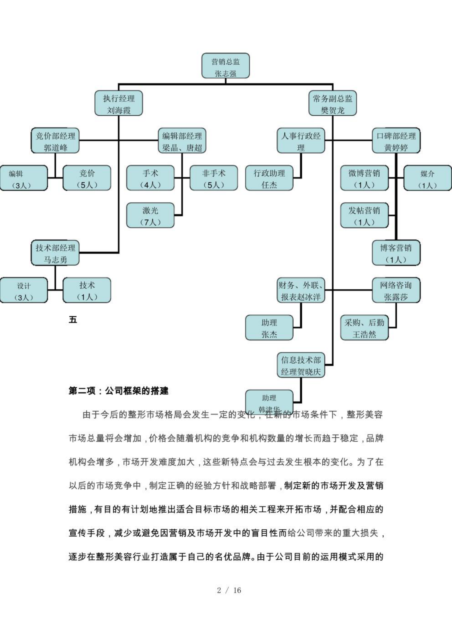 企业组织架构方案 第2页