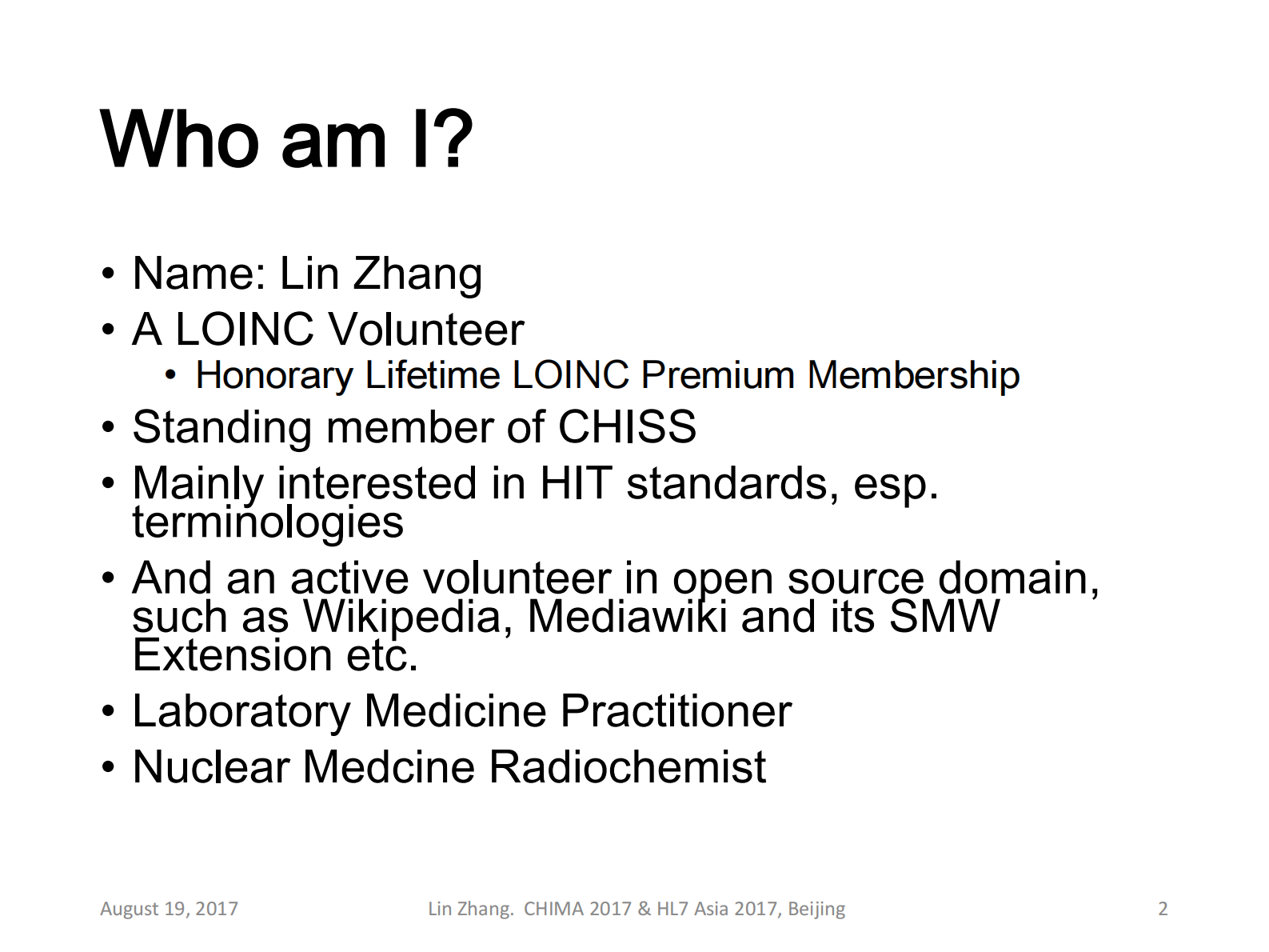 5-张林+HL7Asia2017-英文版-170815-1301（常用实验室检验项目的LOINC代码）——ITIL之家-www.itilzj.com 第2页