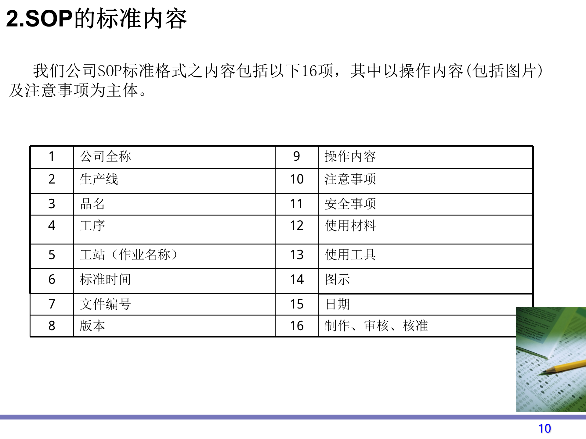 标准作业指导书SOP 第10页