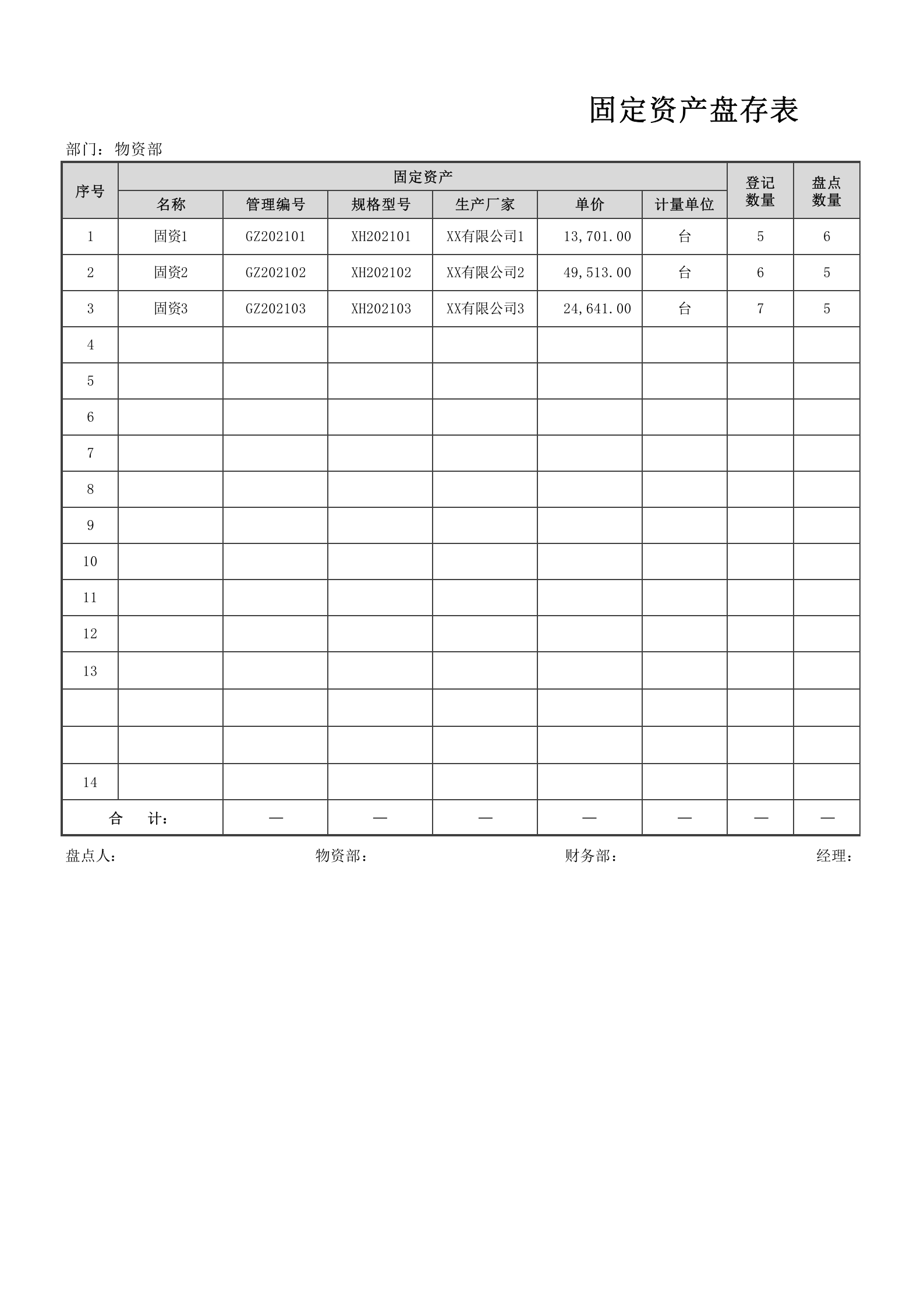 40固定资产盘存表 第1页
