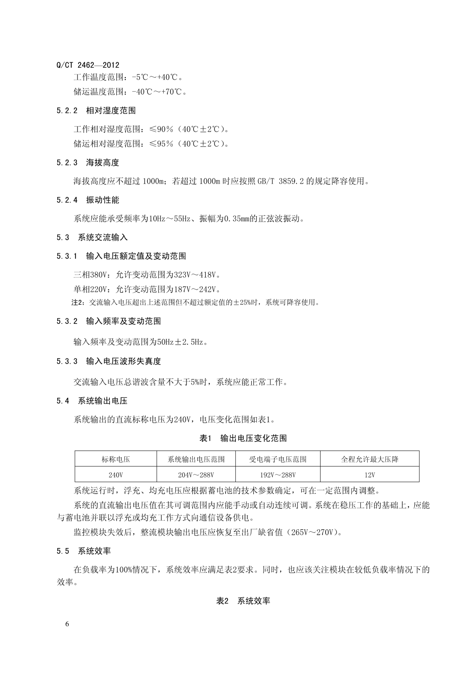 QCT2462-2012中国电信240V直流电源供电设备技术要求 第10页