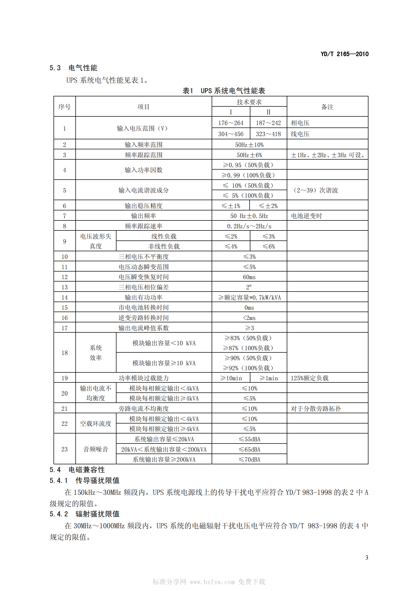YDT 2165-2010 通信用模块化不间断电源 第6页