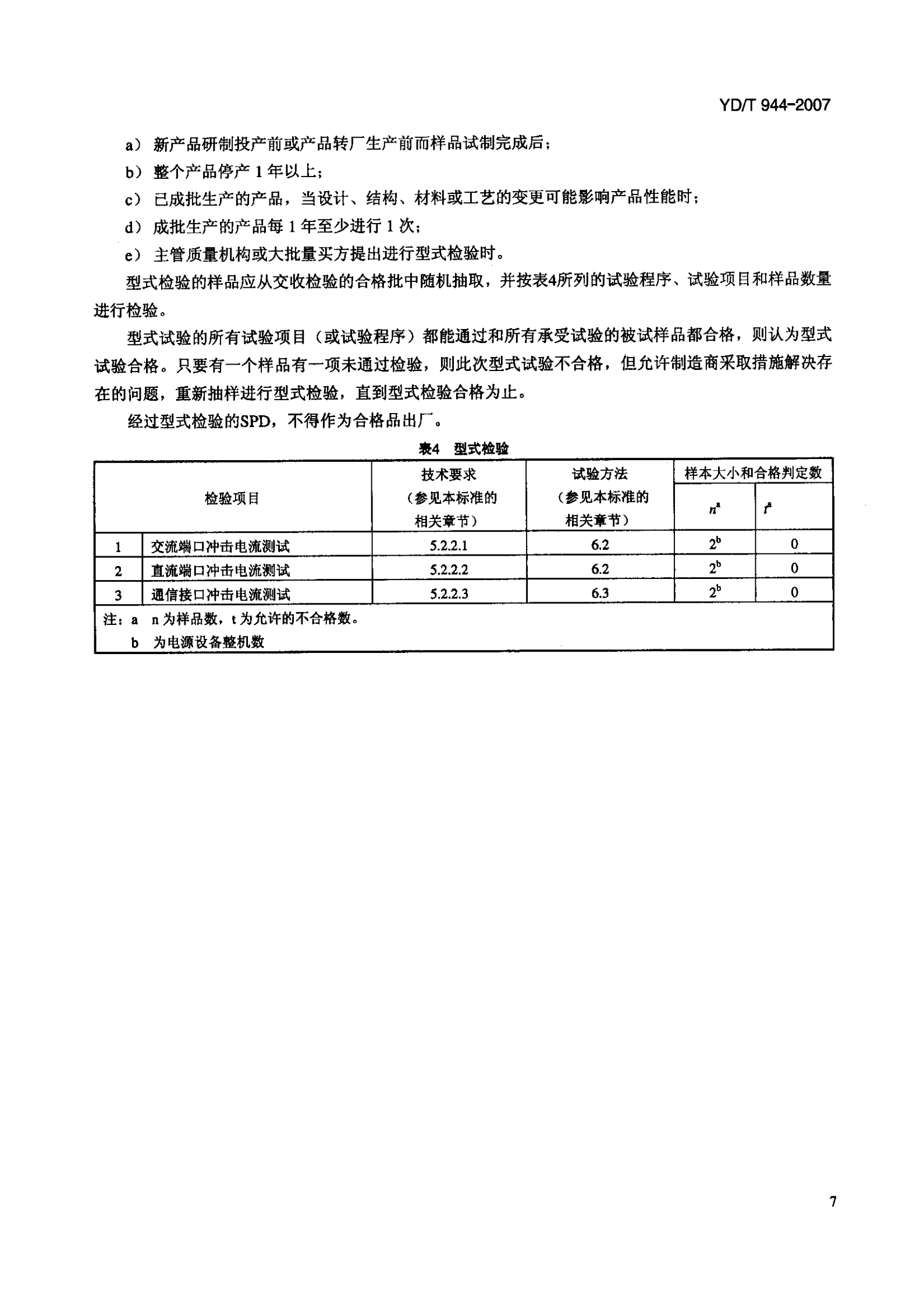YD T 944-2007通信电源设备的防雷技术要求和测试方法 第10页