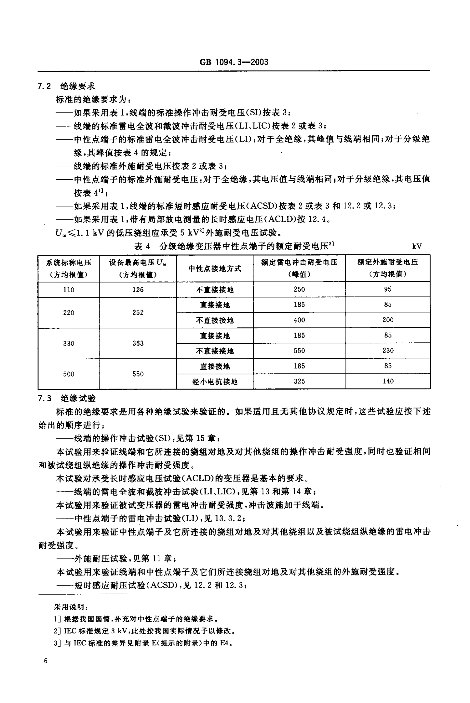 GB1094.3-2003  电力变压器 第3部分 绝缘水平 绝缘试验和外绝缘空气间隙 第9页