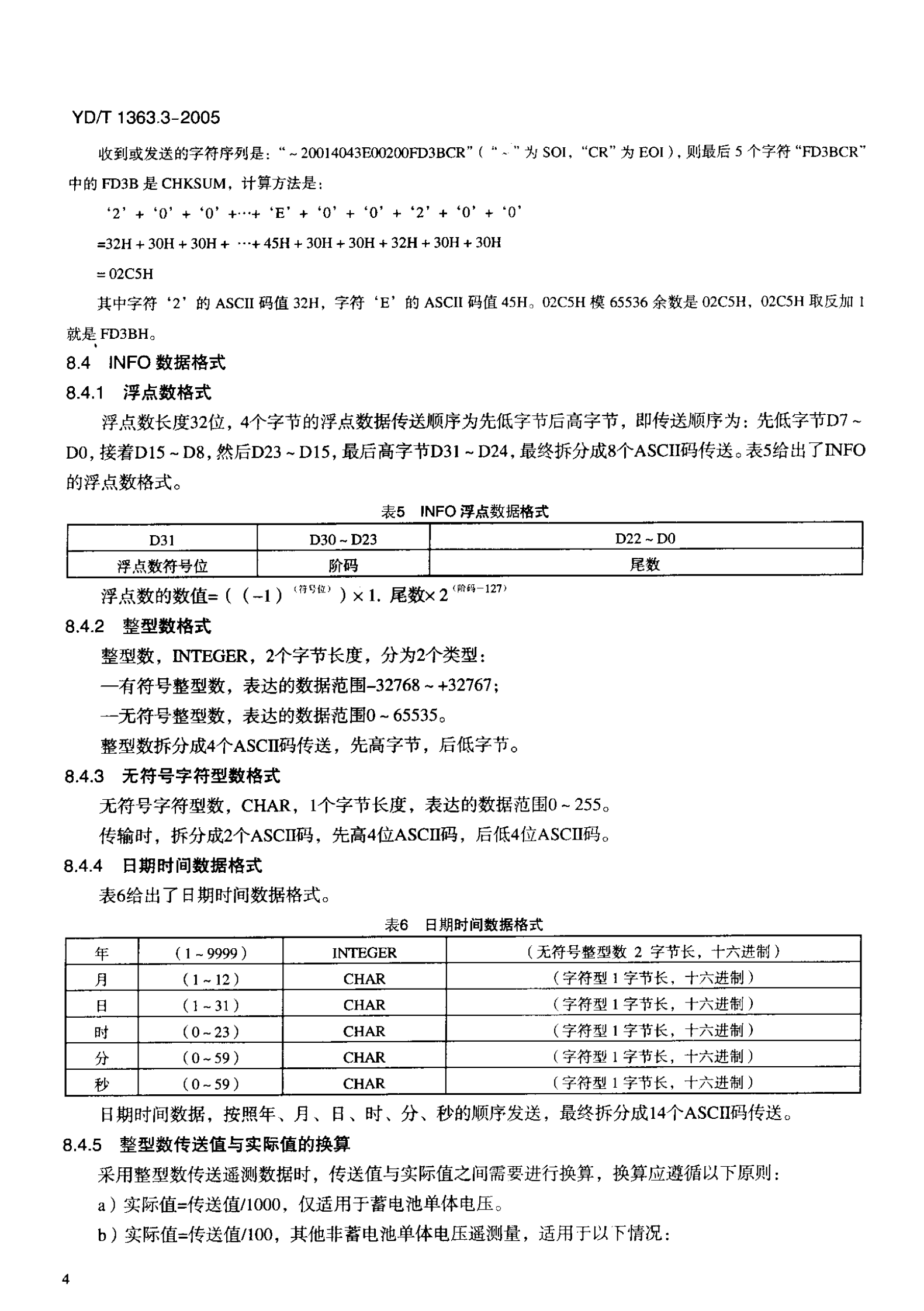 YD T 1363.3-2005通信局(站)电源、空调及环境集中监控管理系统第3部分：前端智能设备协议 第7页