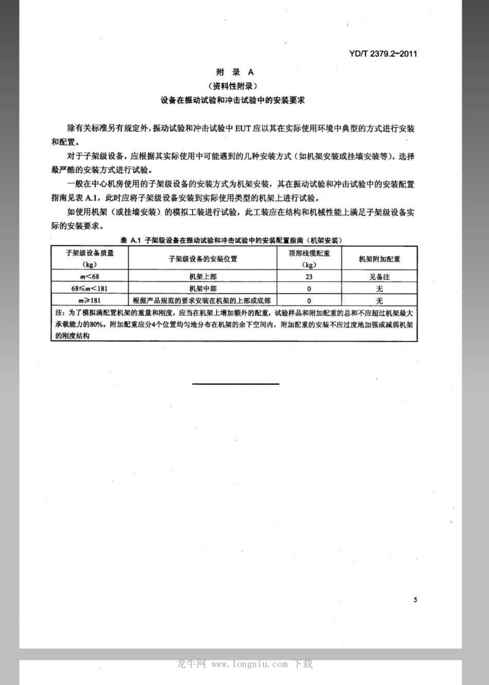 YDT 2379.2-2011 电信设备环境试验要求和试验方法 第2部分：中心机房的电信设备 第8页
