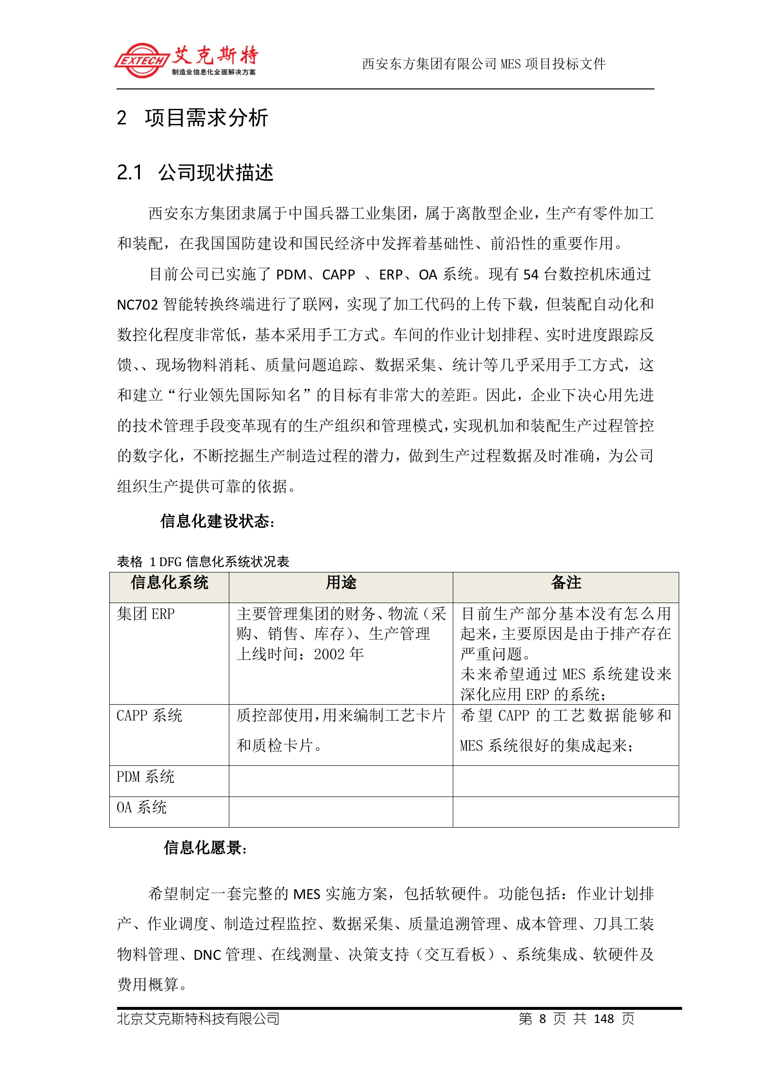 6.艾克斯特-西安X方集团公司 MES投标文件-技术方案 共148页 第9页