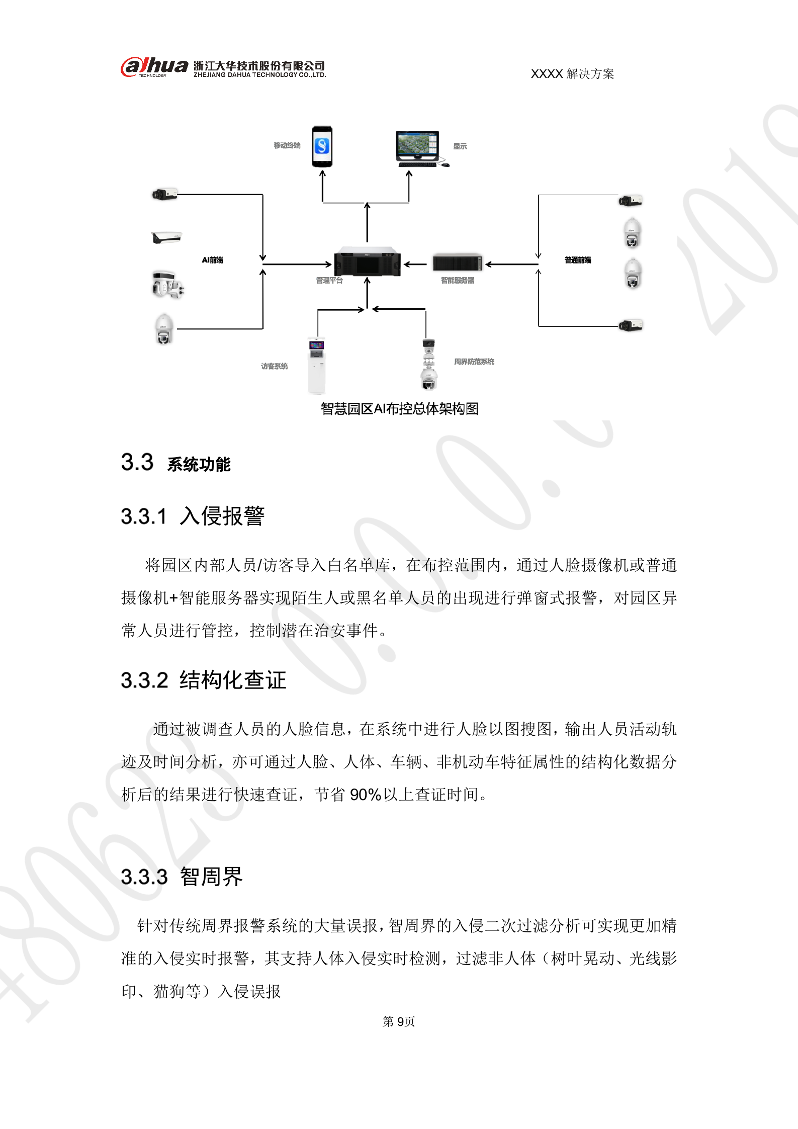 大华-智慧园区AI布控 解决方案 V1.0 第9页