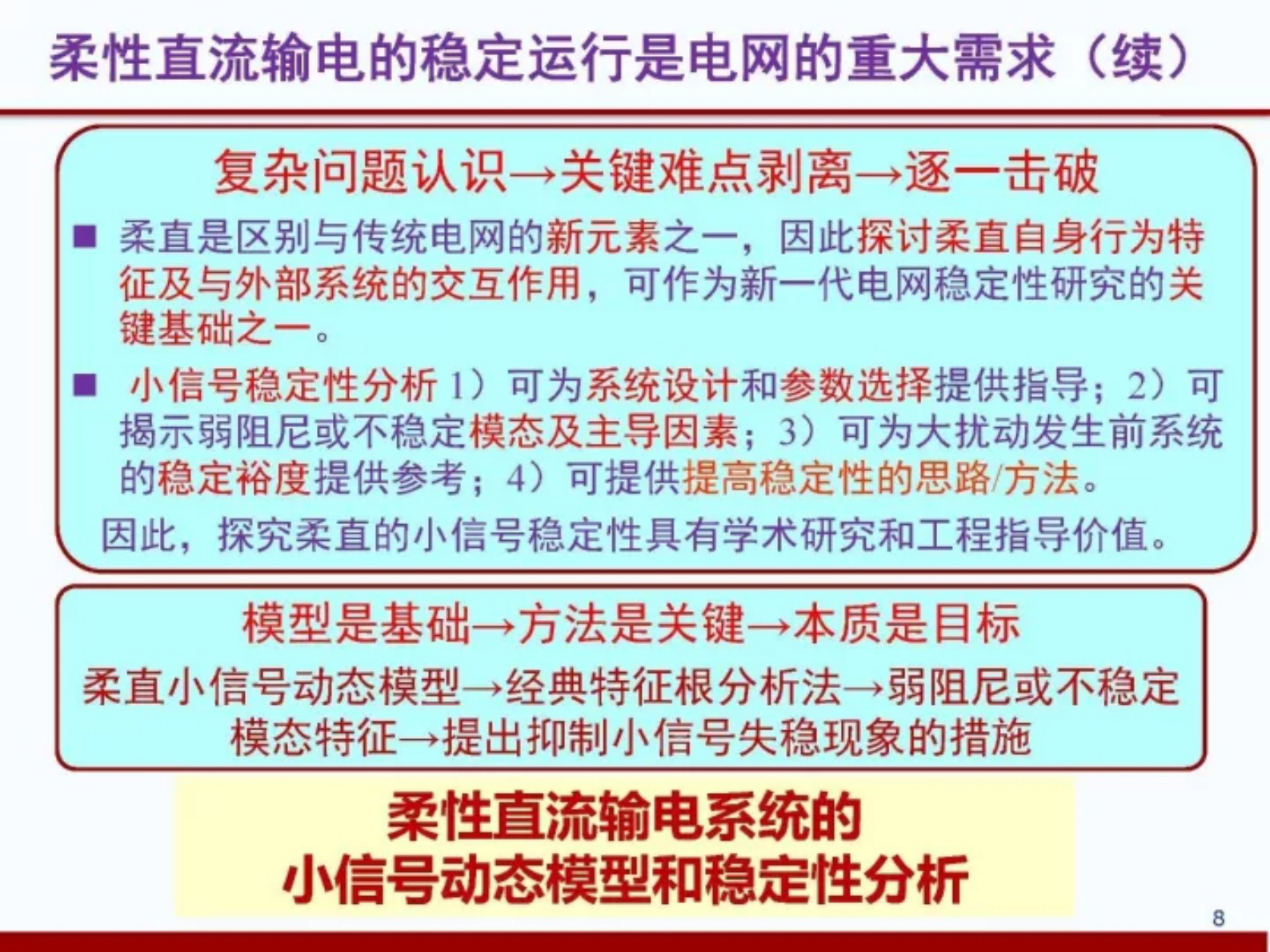 华北电力大学郭春义：柔性直流输电系统的小信号动态模型和稳定性分析 第8页