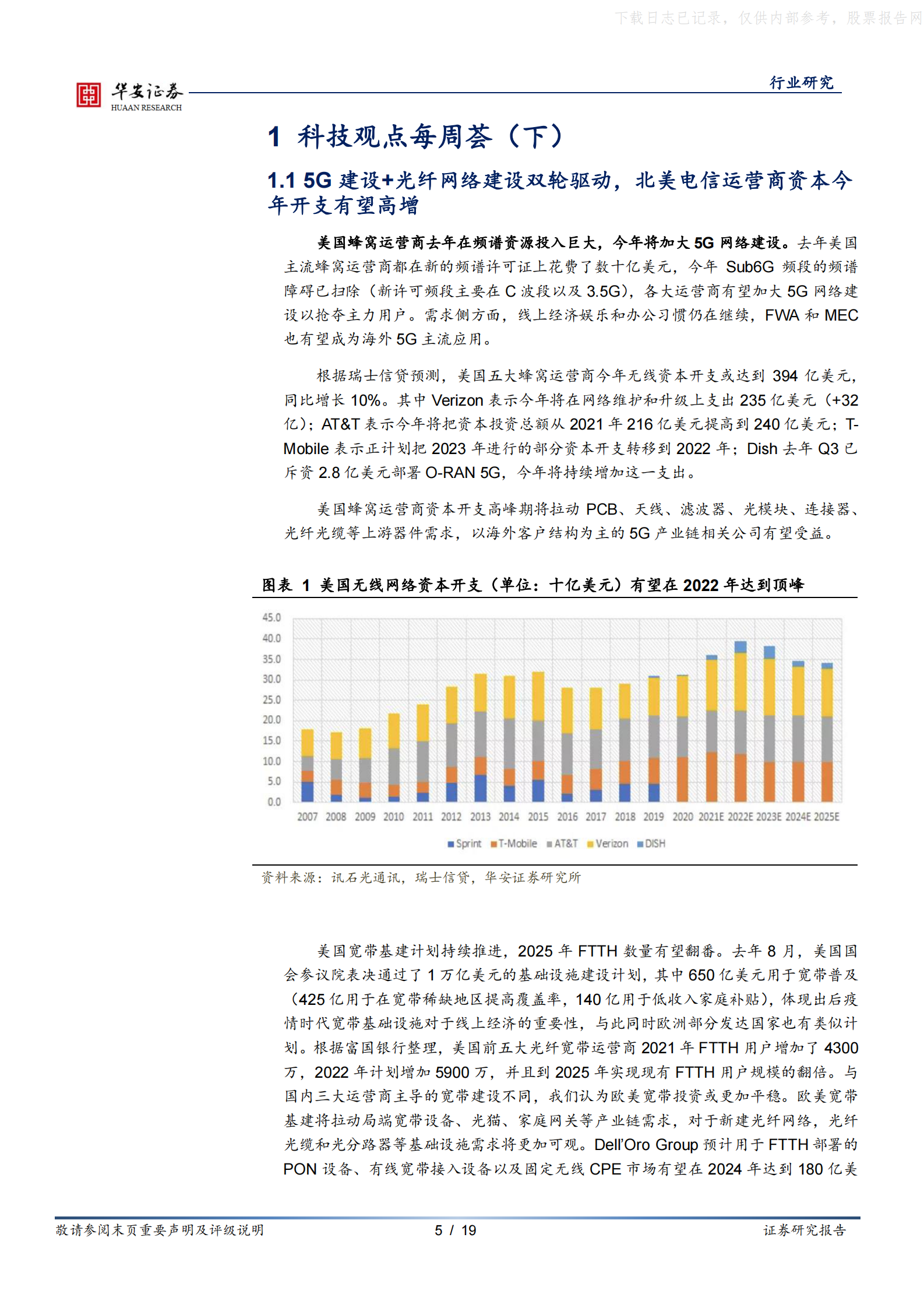 2022年  【19页】北美5G和数据中心景气共振，建议关注出口通信设备制造业 第5页