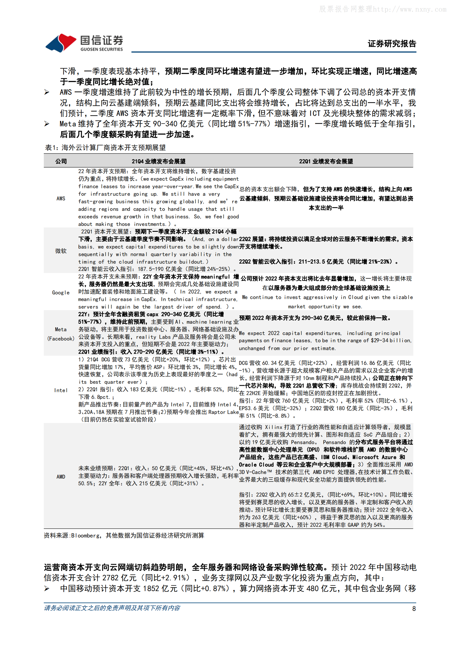 2022年  【23页】运营商加快云网算力布局，IDC加强绿色高质量发展 第8页