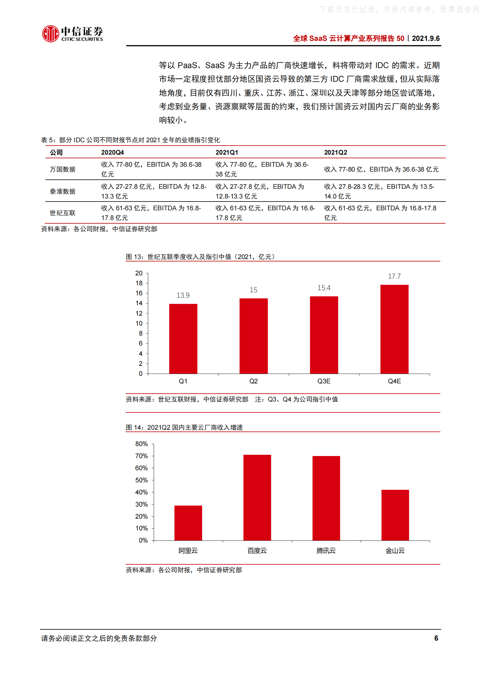 2021年  【17页】全球SaaS云计算产业系列报告50：国内IDC二季报，市场调整结束了吗？ 第10页