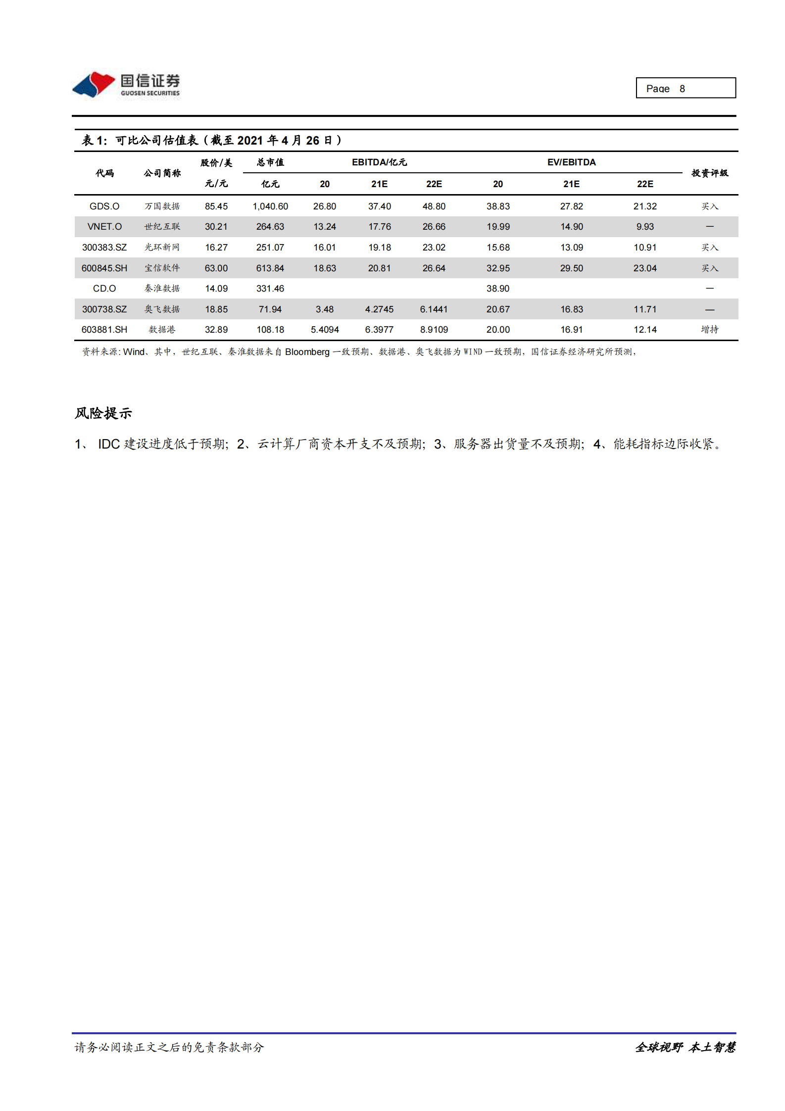 2021年  【10页】IDC行业专题：IDC20Y年报总结：营收高速增长，产能有望加速释放 第8页