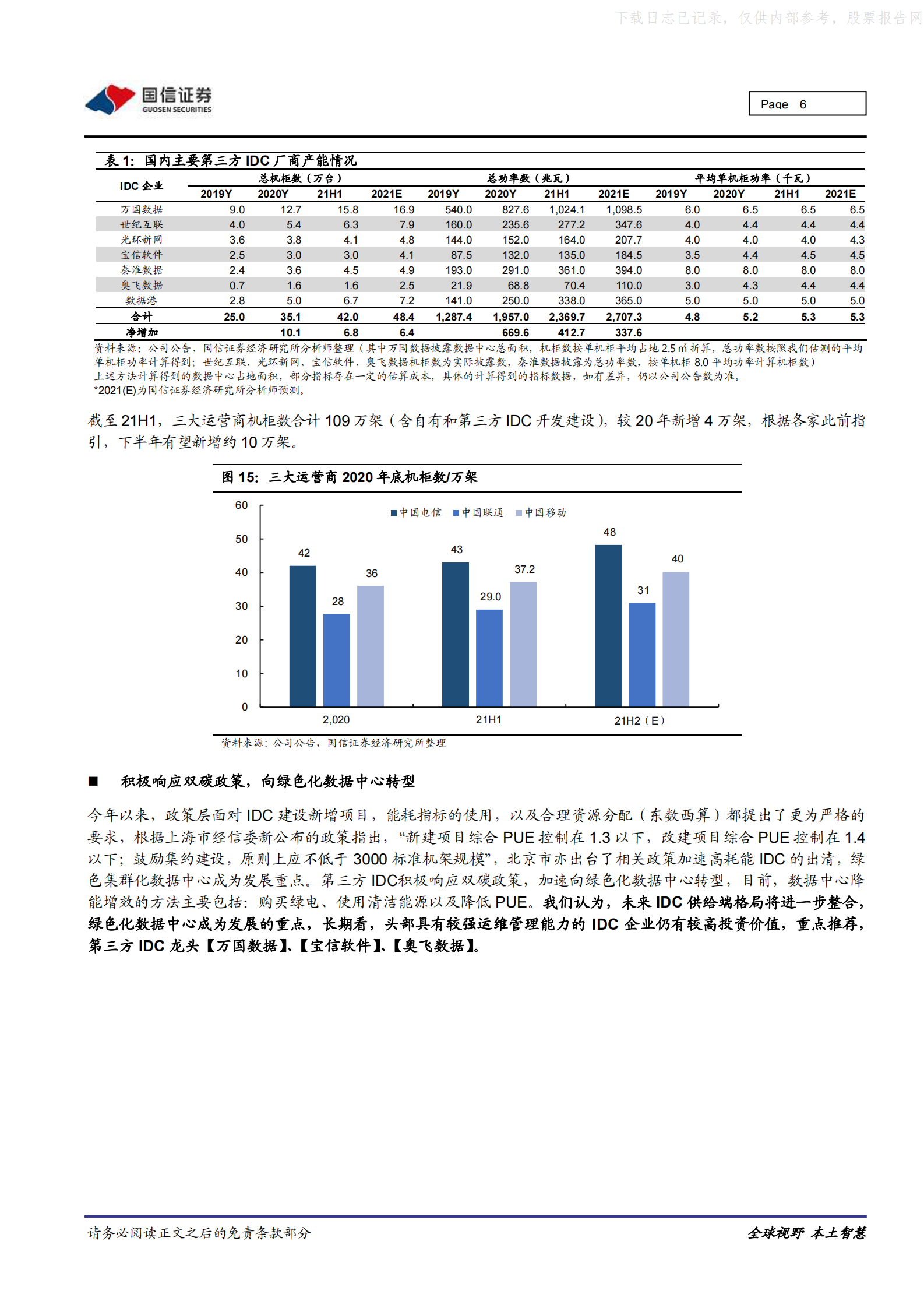 2021年  【13页】IDC／云计算行业专题：21Y半年报总结，寒冬已过，静待复苏 第6页