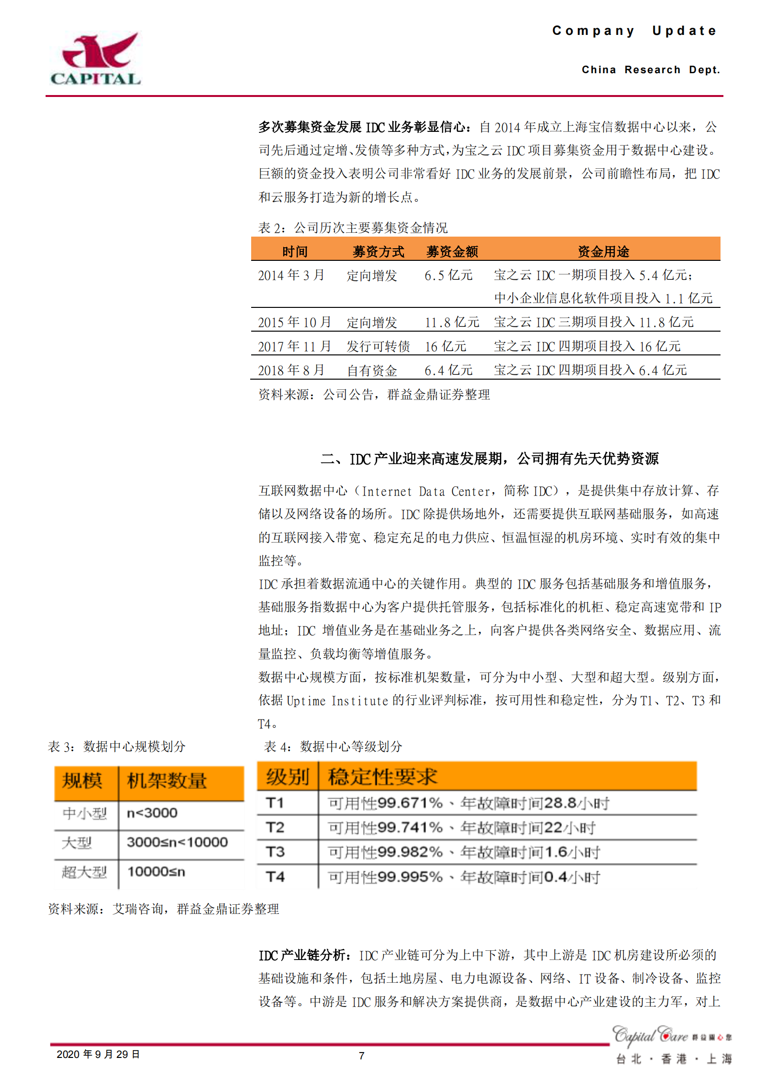 2020年  宝信软件：工业信息化和IDC双轮驱动，业绩实现稳健增长-群益证券[李天凡]-20200929【22页】 第7页