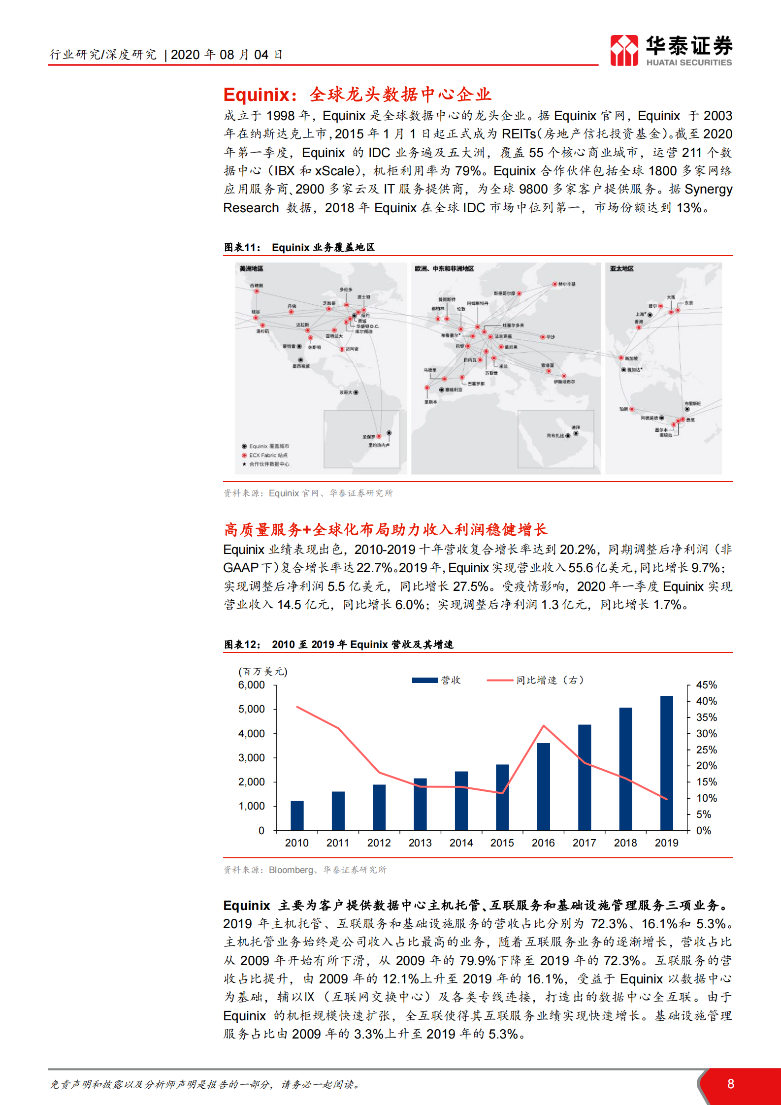 2020年  从全球IDC龙头Equinix看中美IDC发展路径-乘数字化之浪潮，REITs助力成长-华泰证券[王林,付东]-20200805【27页】 第8页