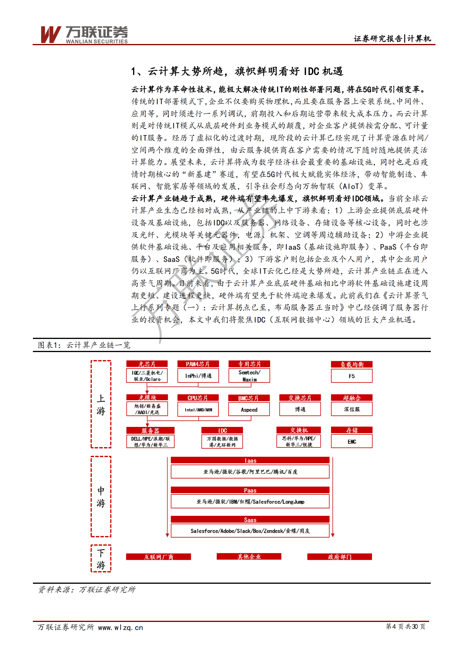 2020年  云计算景气上行系列专题（二）：云计算 5G新基建,IDC前景可期-20200317 第4页