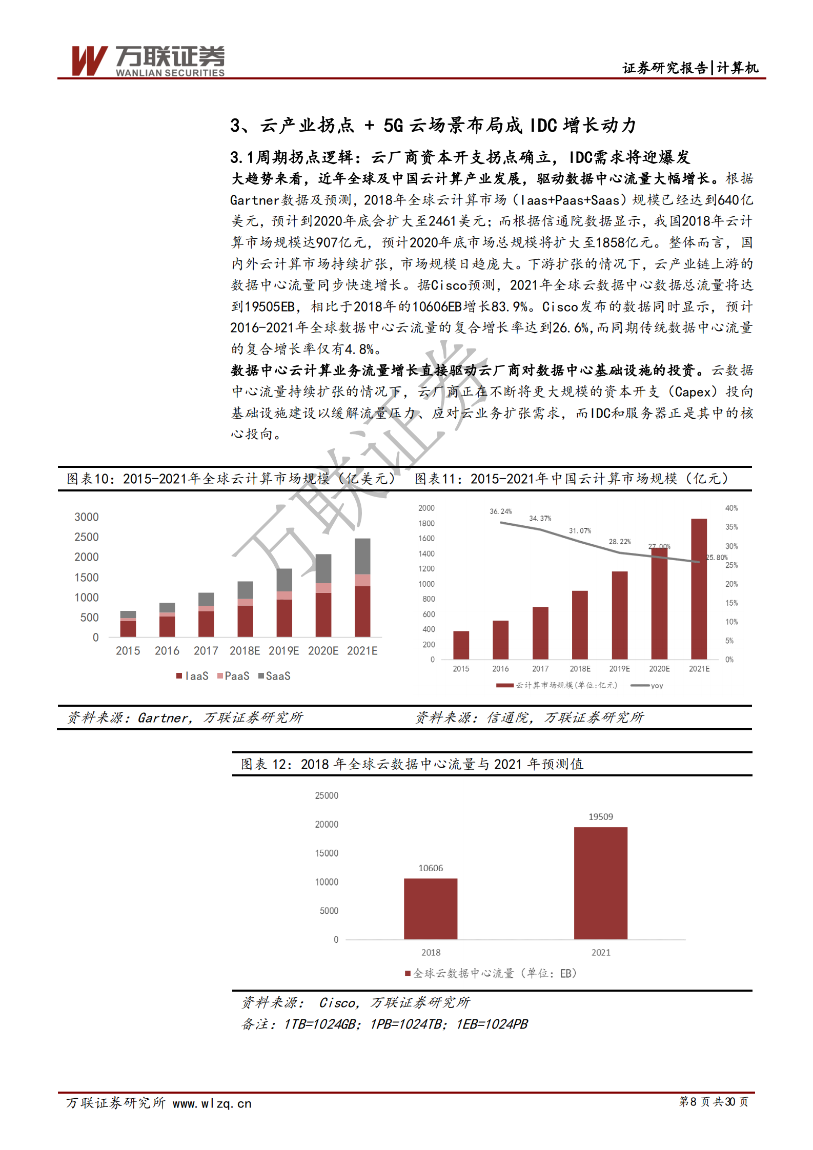 2020年  云计算景气上行系列专题（二）：云计算 5G新基建,IDC前景可期-20200317 第8页
