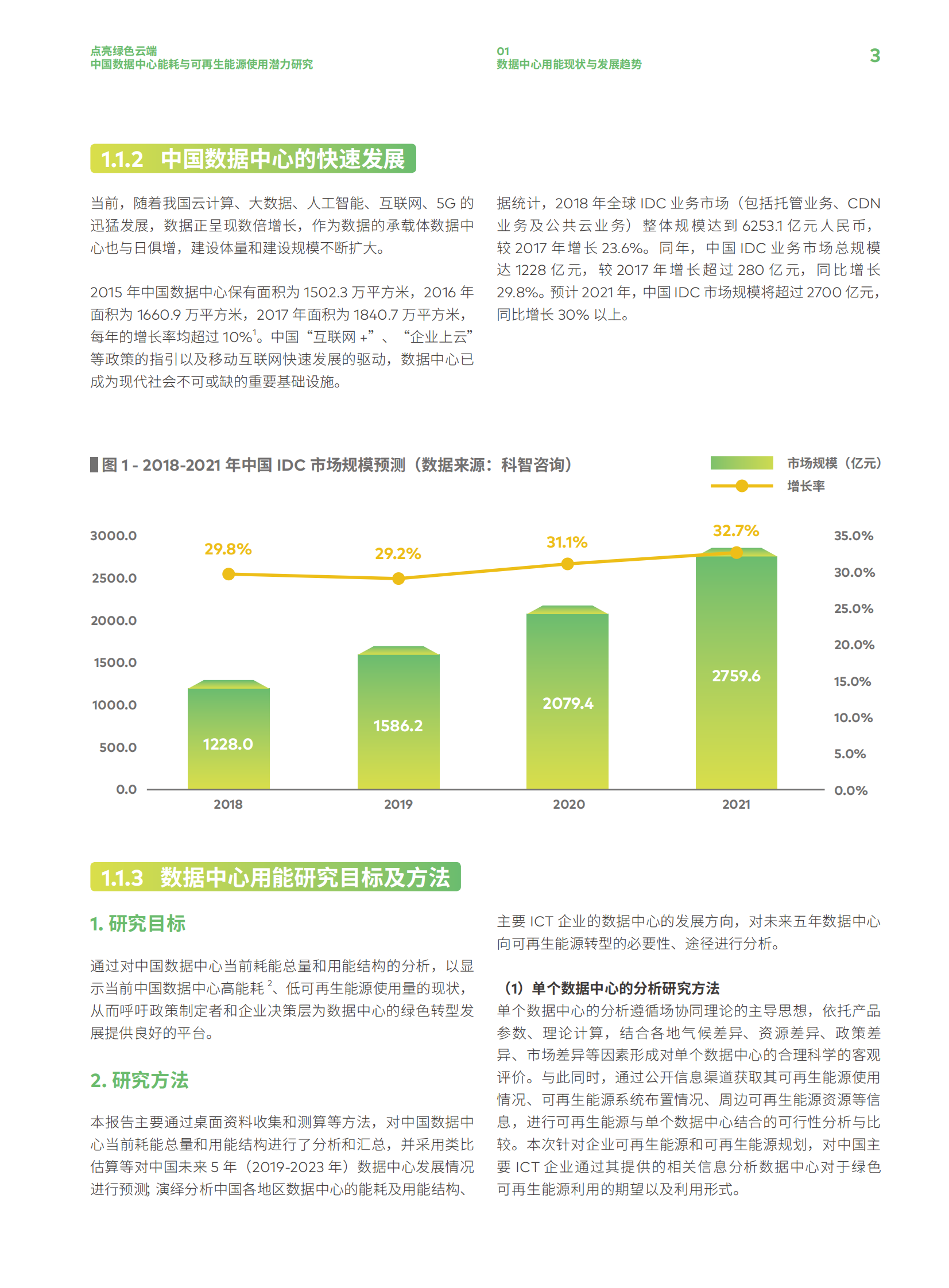 2020年点亮绿色云端：中国数据中心能耗与可再生能源使用潜力研究 第9页
