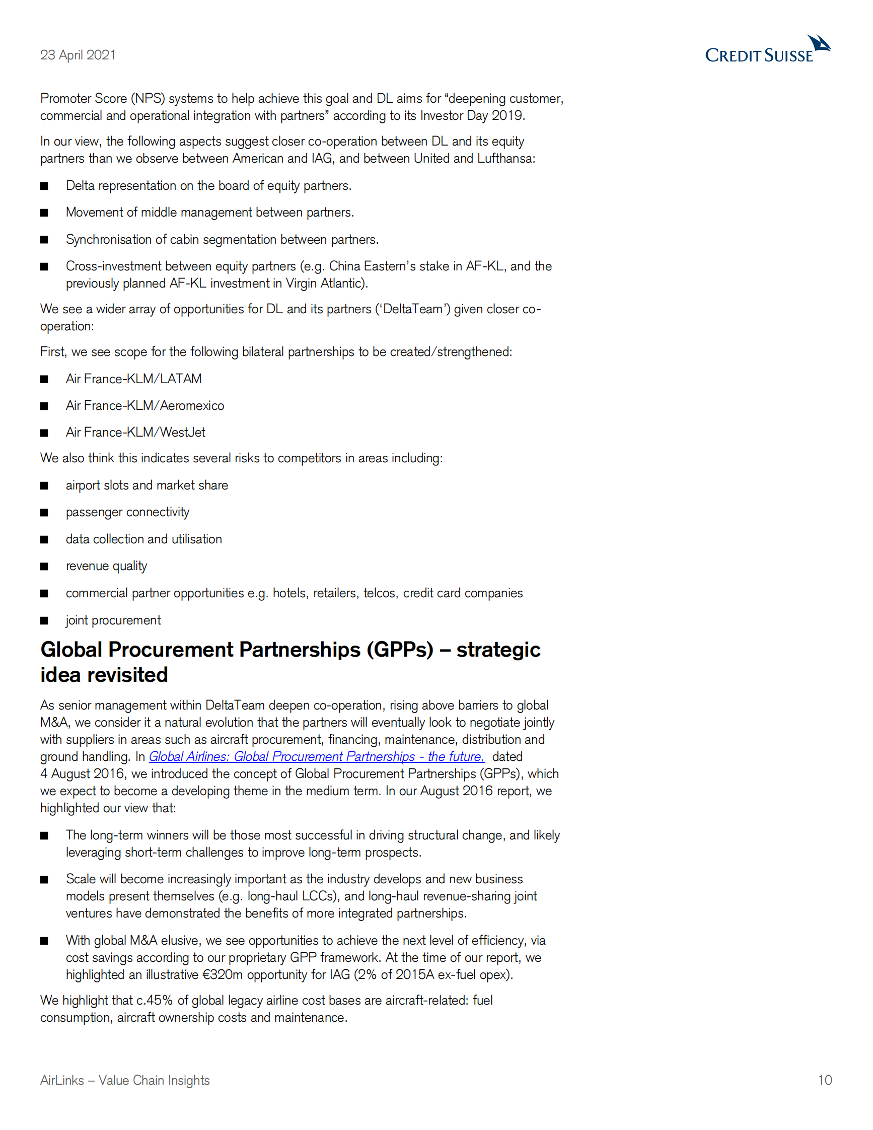 瑞信-欧洲航空业-AirLinks价值链洞察：全球交通恢复的差异率-2021.4.23-39页 第10页