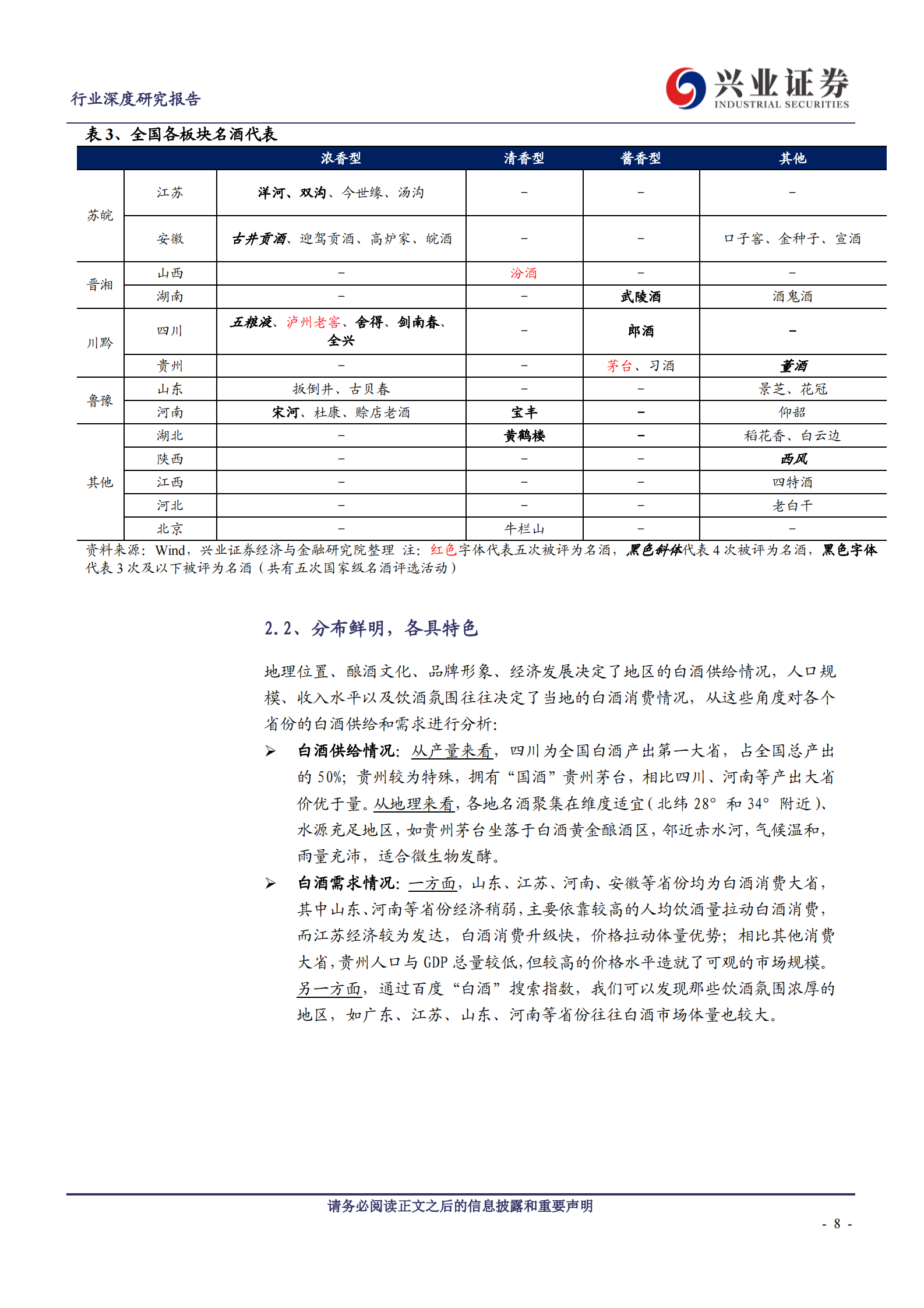 【兴业证券】食品饮料行业：白酒深度复盘之区域分析篇 第8页