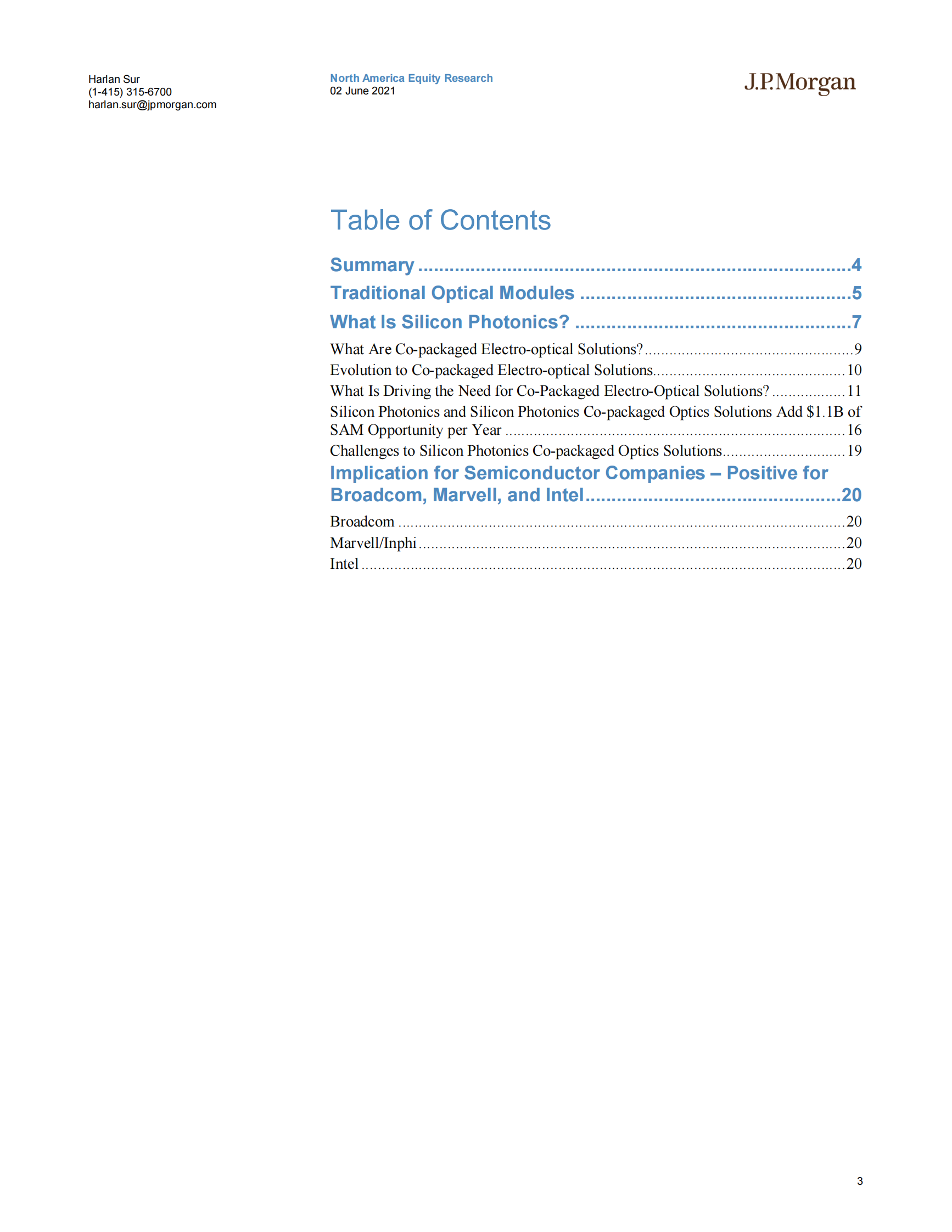 J.P. 摩根-美股半导体行业：硅光子入门——到2024年一个11亿美元的市场机会-2021.6.2-27页 第3页