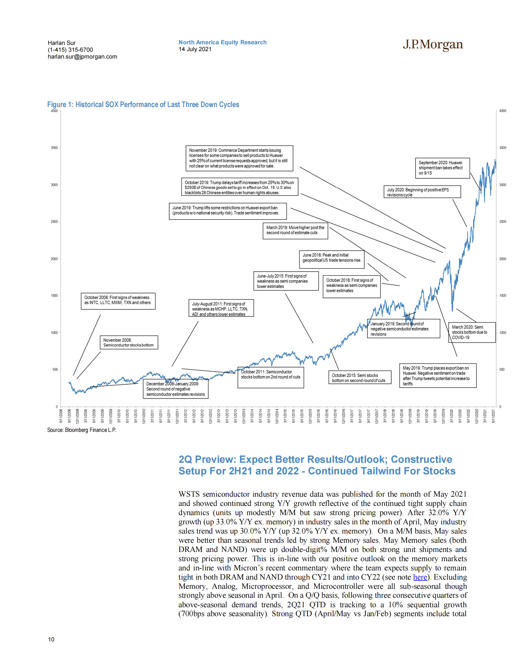 J.P. 摩根-美股半导体行业-第二季度预览：期待更好的前景；为下半年和2022年建立建设性的基础-2021.7.14-22页 第10页