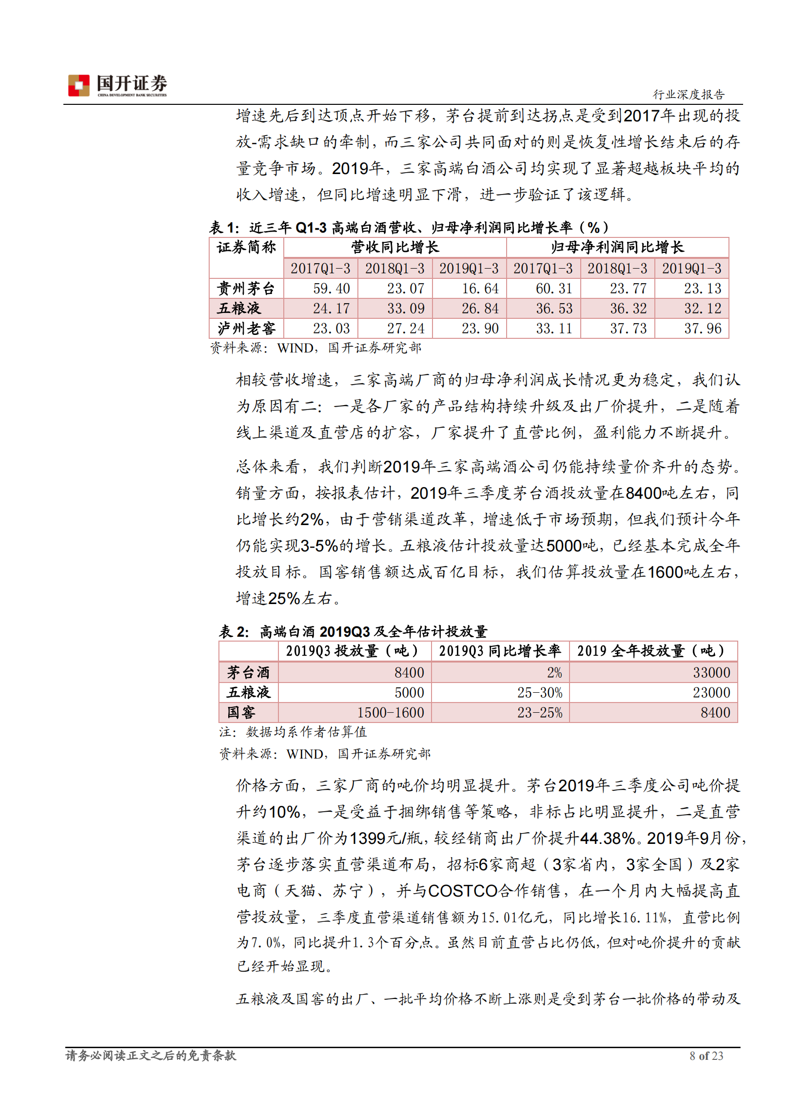 2020年白酒行业年度策略：勇毅笃行，行稳致远-20191202-国开证券-23页 第9页