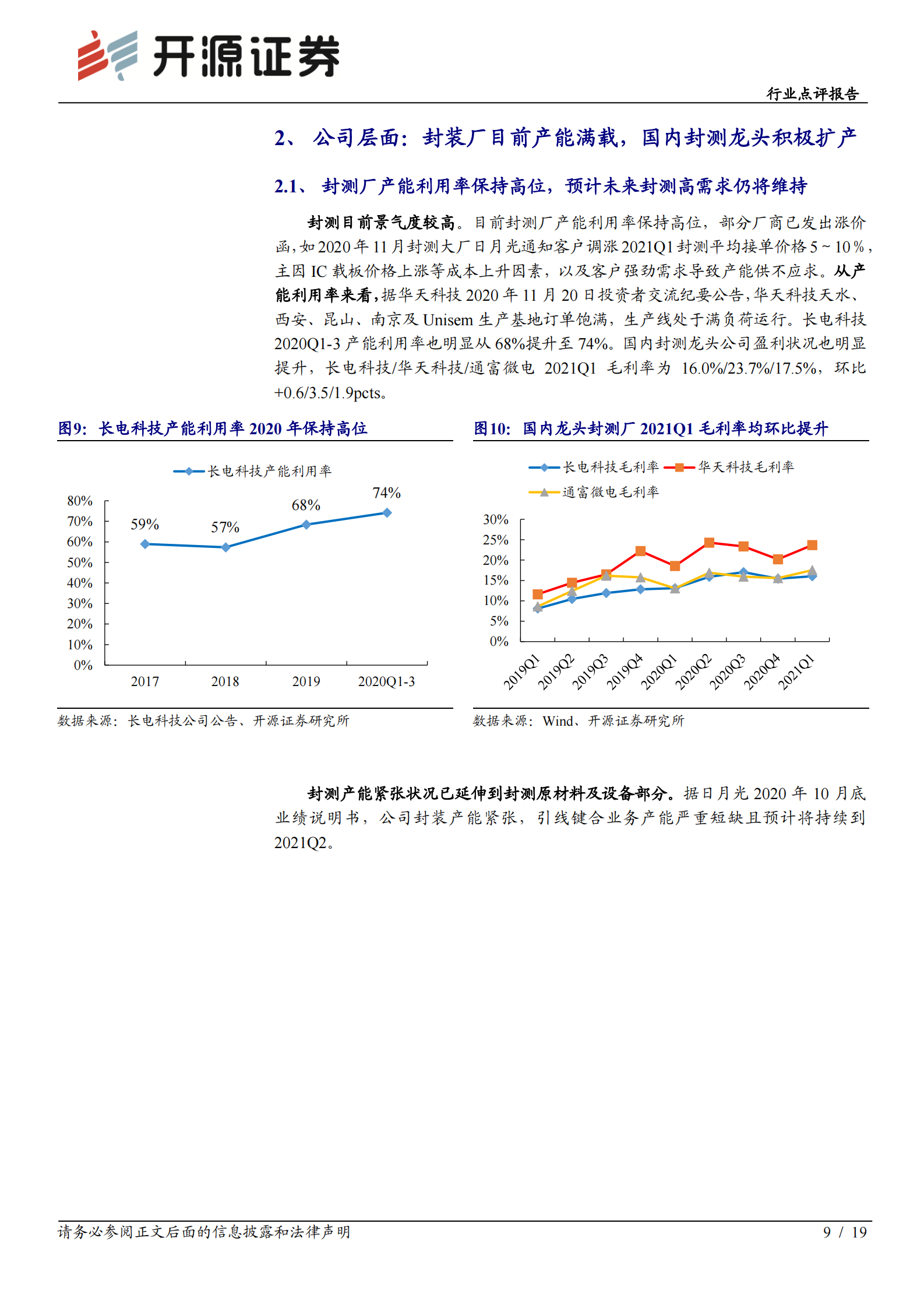 半导体行业点评报告：当下时点的封测行业投资机会-20210719-开源证券-19页 第9页