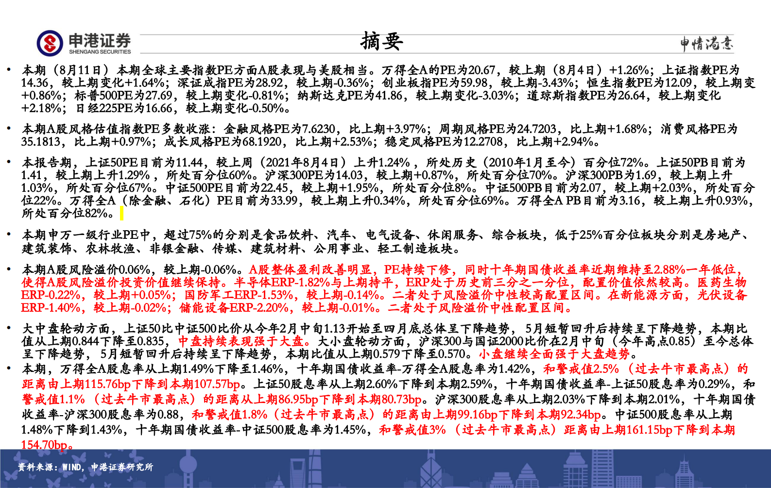 全市场估值与行业比较观察：继续高配医药生物、半导体、光伏储能、国防军工-20210811-申港证券-26页 第2页