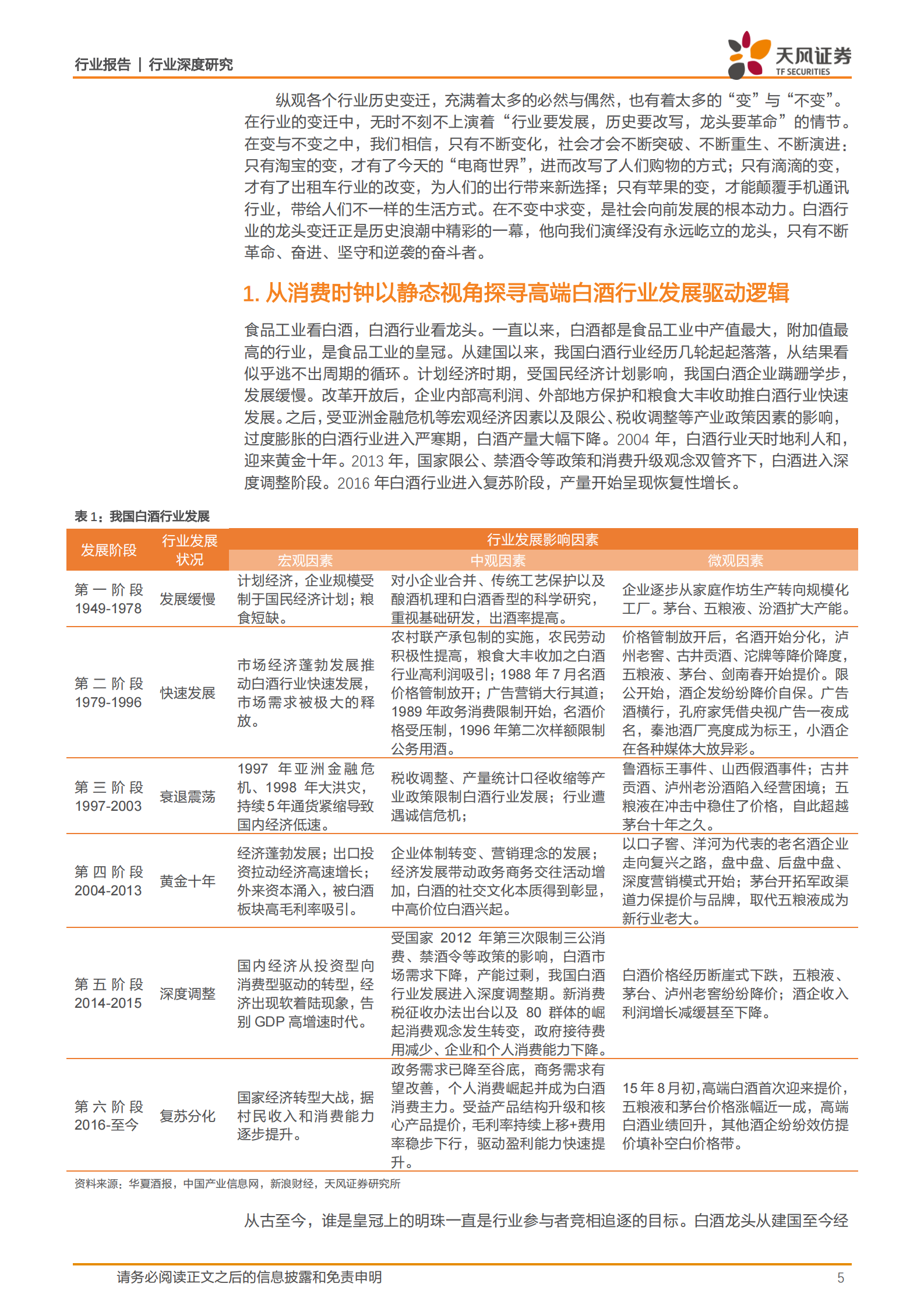 食品饮料：白酒行业发现系列报告上篇：高端白酒-探寻白酒发展顶层逻辑，树立食品工业价值典范-20200310-天风证券 第5页