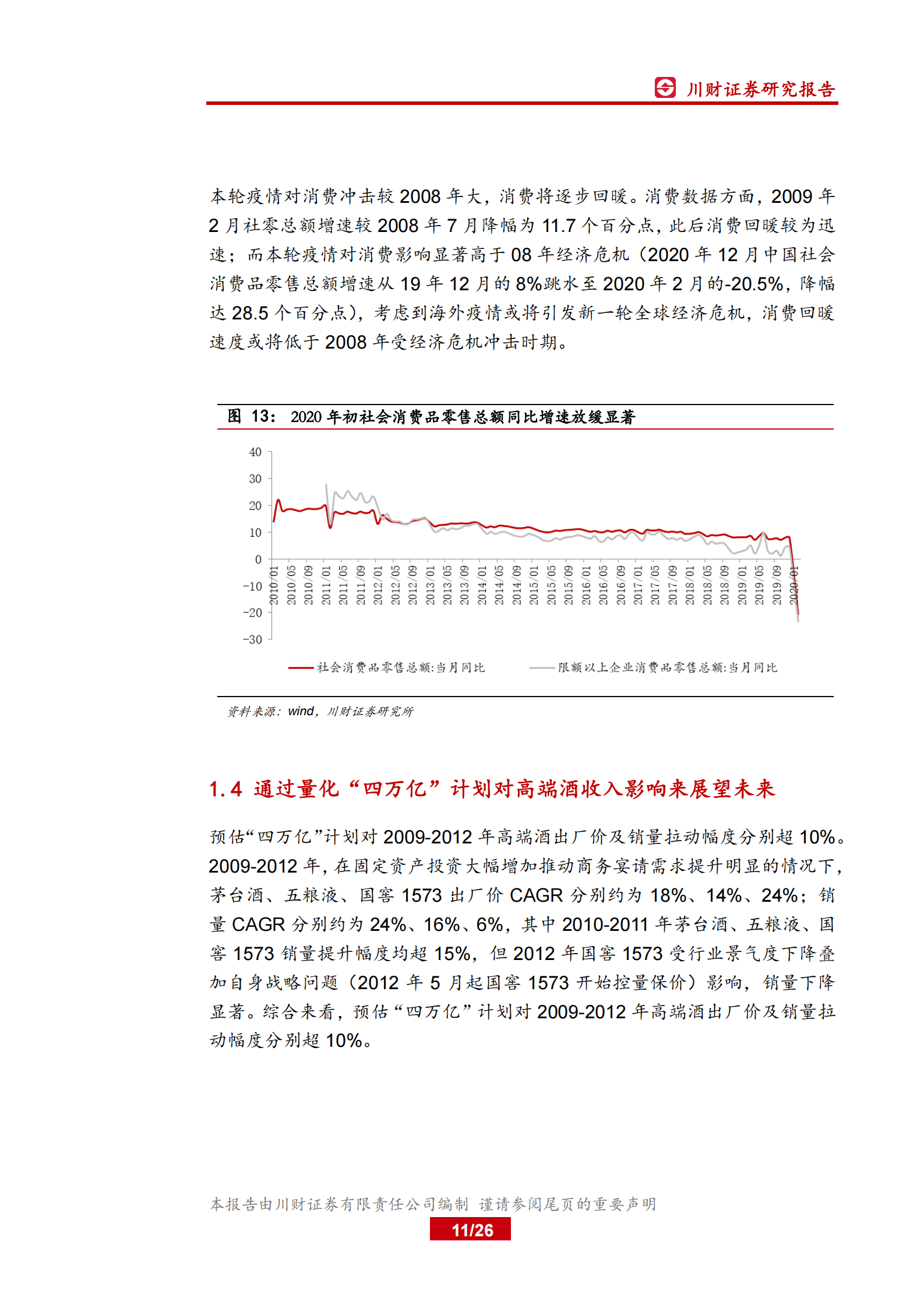 食品饮料行业月报：复盘“四万亿”计划对白酒行业影响-20200429-川财证券-26页 第10页