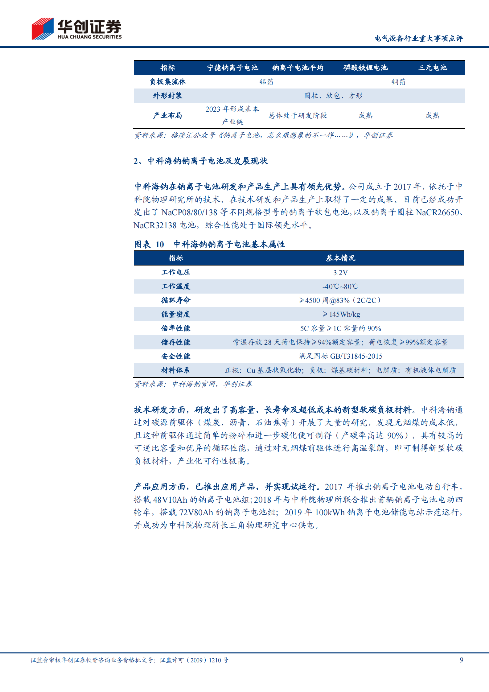 电气设备行业重大事项点评：宁德时代开启钠离子电池产业化元年-20210803-华创证券-20页 第9页