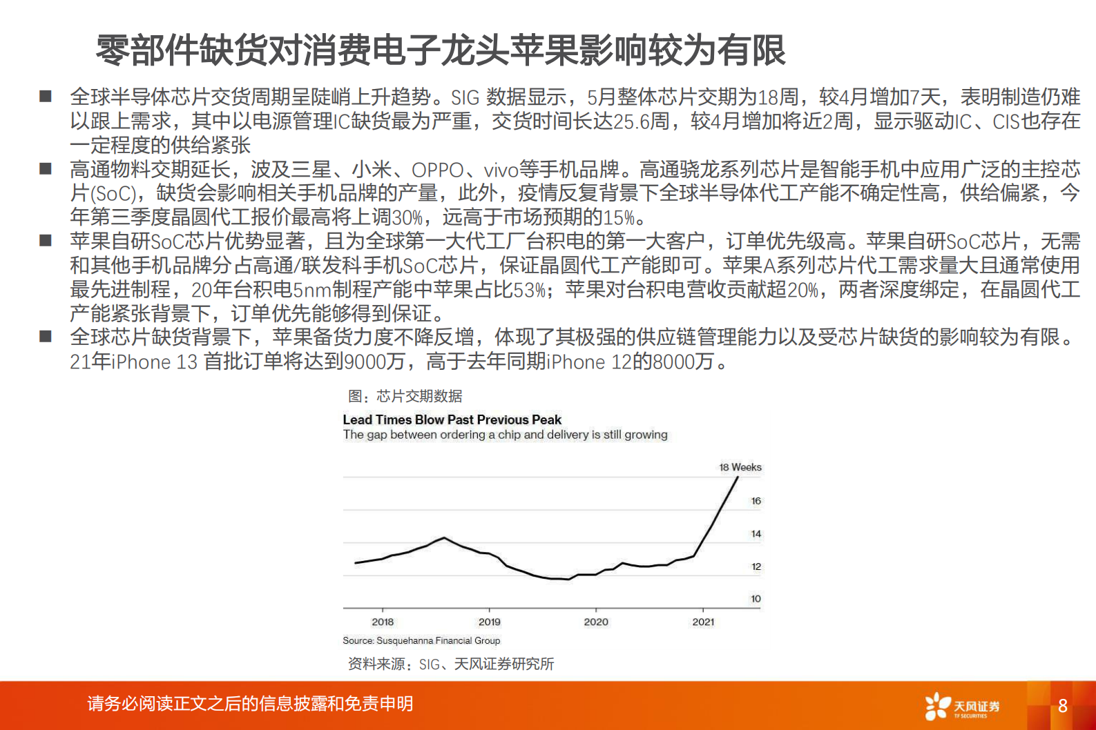 电子行业深度研究：H2看好行业优化+苹果创新对销量、供应链的拉动中长期看好苹果虚拟现实产品带动的新一轮创新-20210718-天风证券-43页 第8页