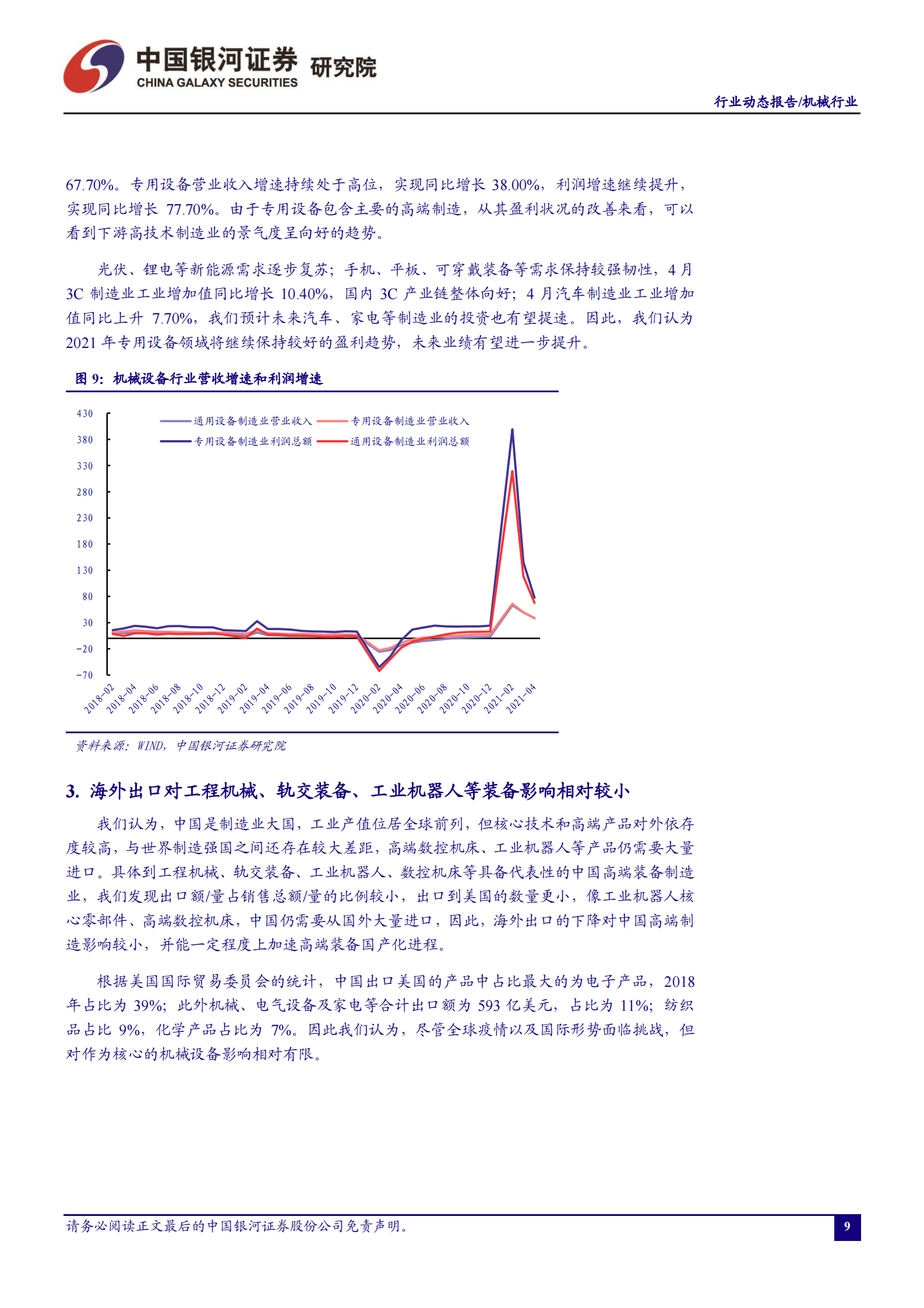 机械行业月度动态报告：PMI持续处于扩张期间，高端制造景气发展-20210607-银河证券-29页 第10页