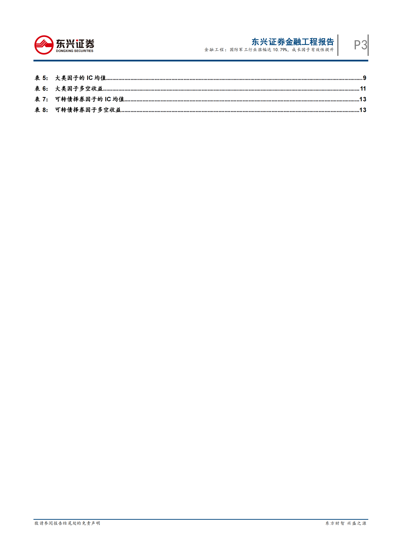 量化市场观察：国防军工行业涨幅达10.79%，成长因子有效性提升-20210808-东兴证券-17页 第3页