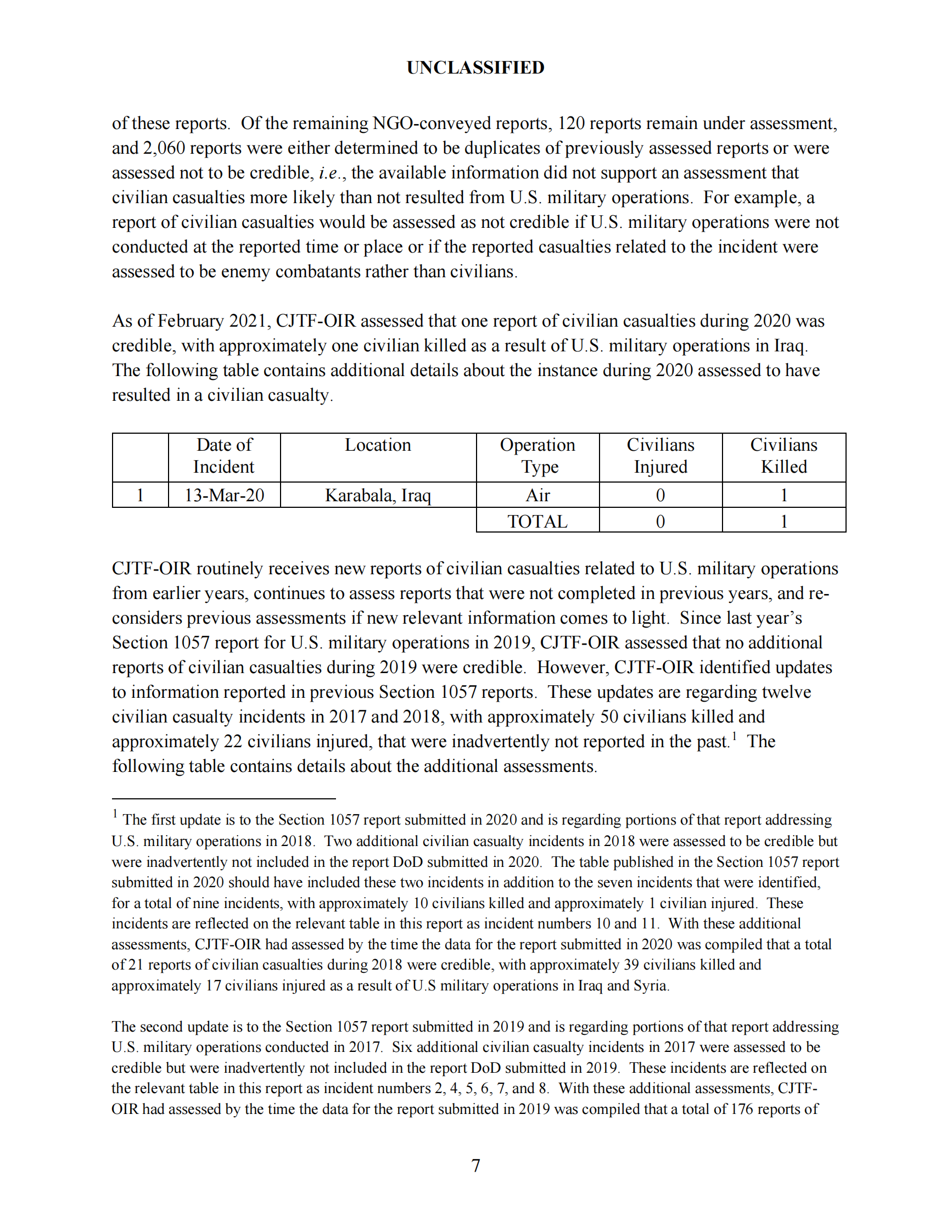 美国国防部-与美国军事行动有关的平民伤亡年度报告及其增编（英）-2021.8-24页 第7页