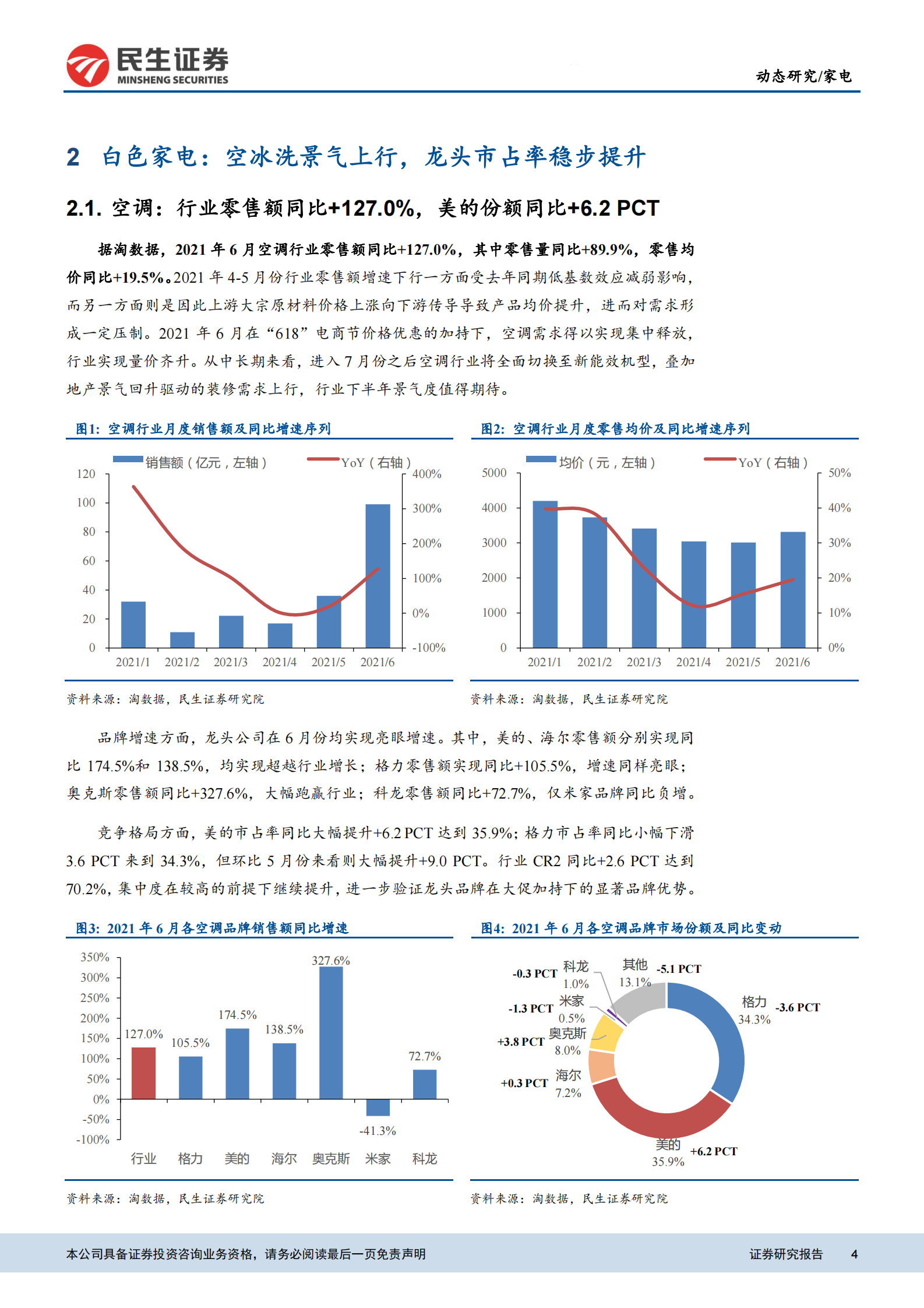 2021年6月家电行业电商数据点评：白电景气大幅上行，扫地机器人延续高增长-20210709-民生证券-17页 第4页