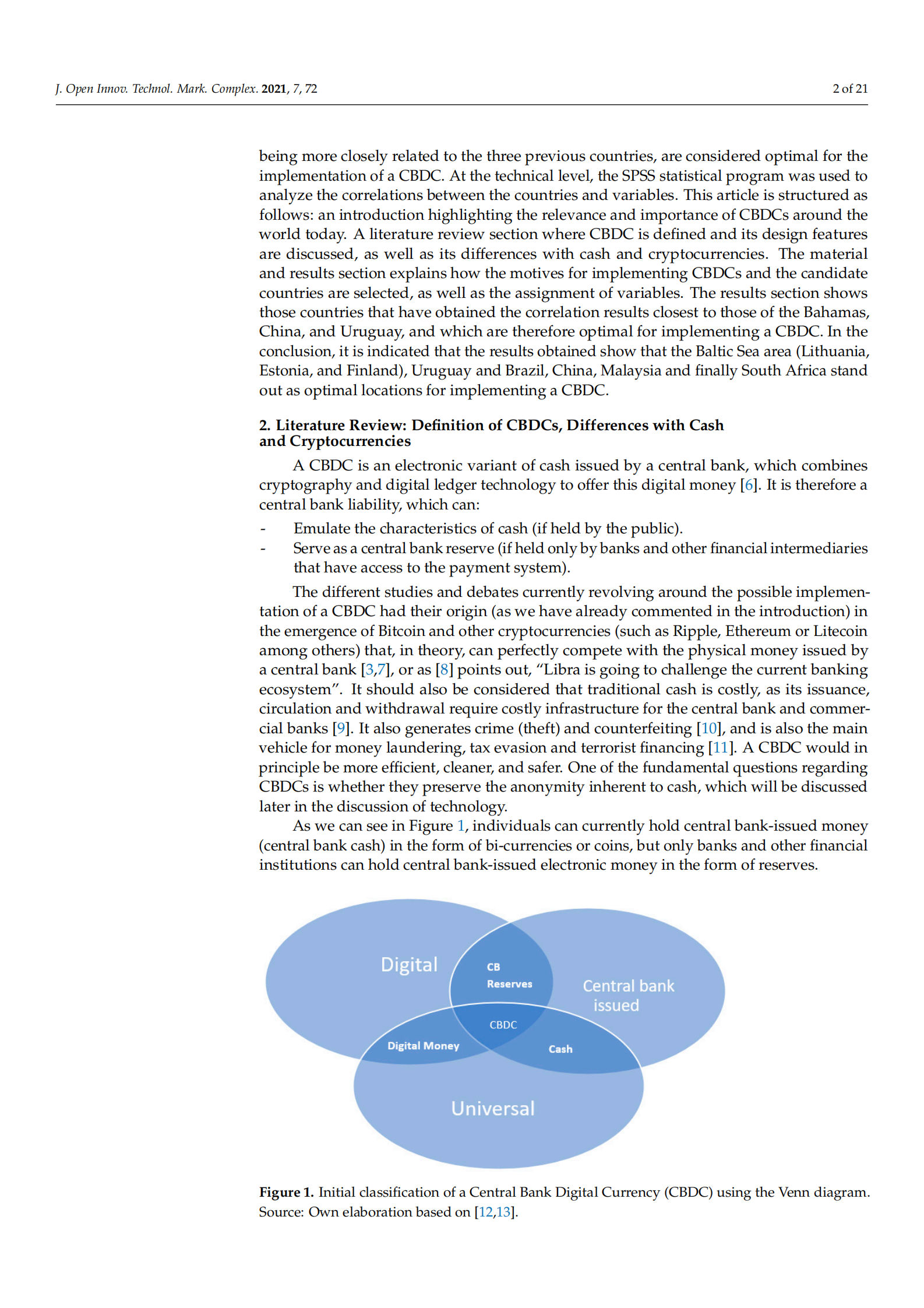 MDPI-央行数字货币实施的最优国家的检测及对支付行业开放创新的启示（英文）-2021.6-21页 第2页