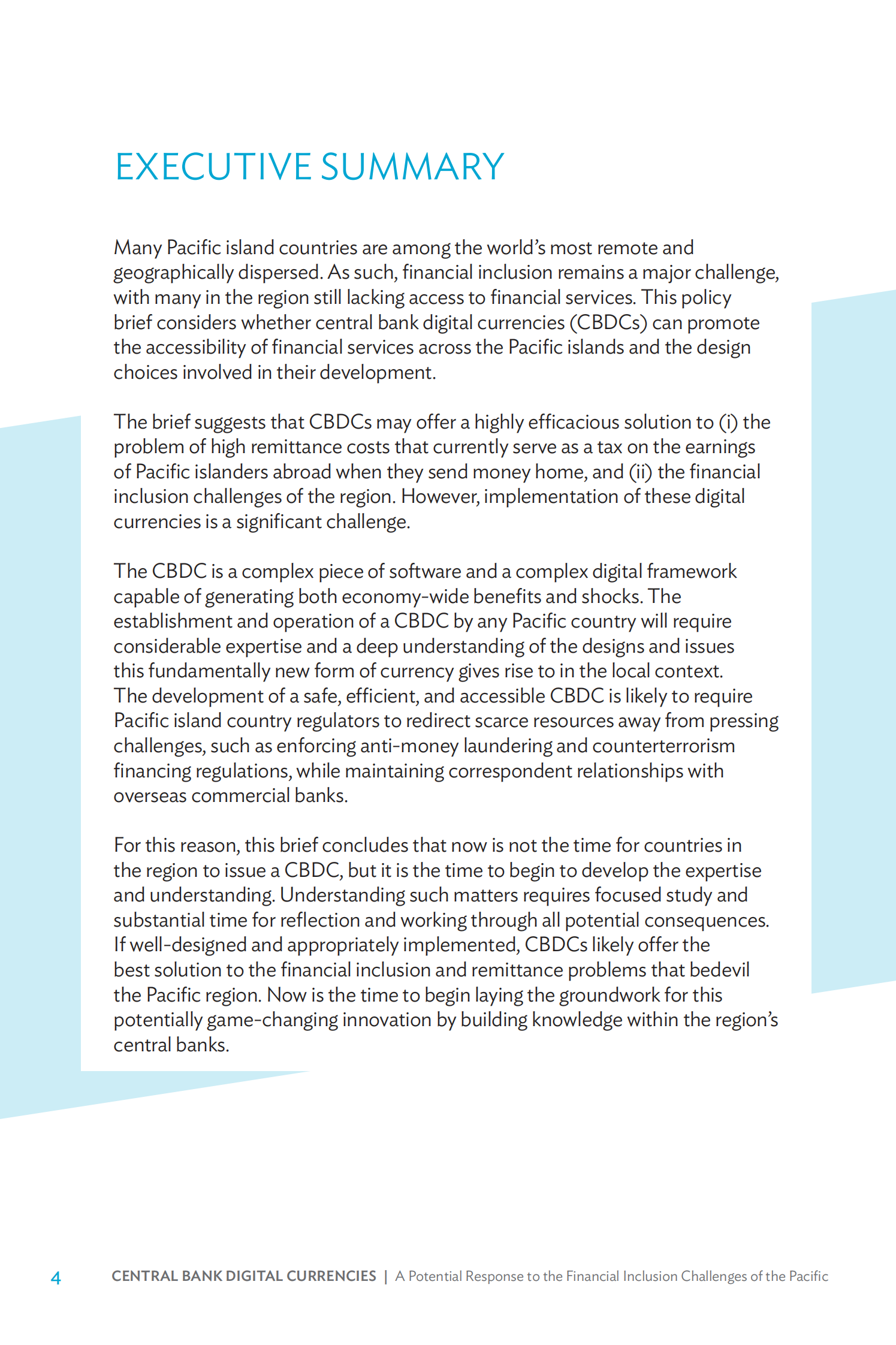 亚开行-中央银行数字货币：应对太平洋金融包容性挑战的潜在对策风险与机遇（英）-2021.8-40页 第4页